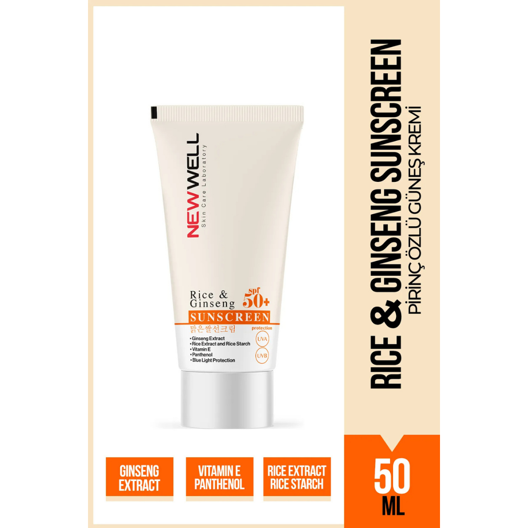 New Well Rice & Ginseng Sunscreen Spf50+ Pirinç Özlü Güneş Kremi 50 ml