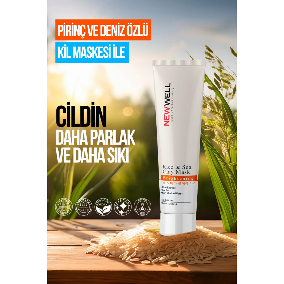 New Well Rice & Sea Clay Mask Pirinç ve Deniz Özlü Kil Maskesi 100 ML
