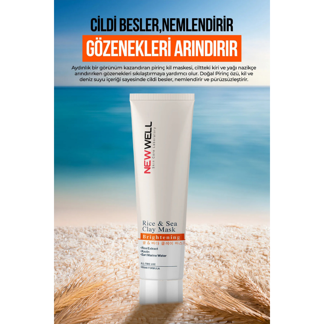New Well Rice & Sea Clay Mask Pirinç ve Deniz Özlü Kil Maskesi 100 ML