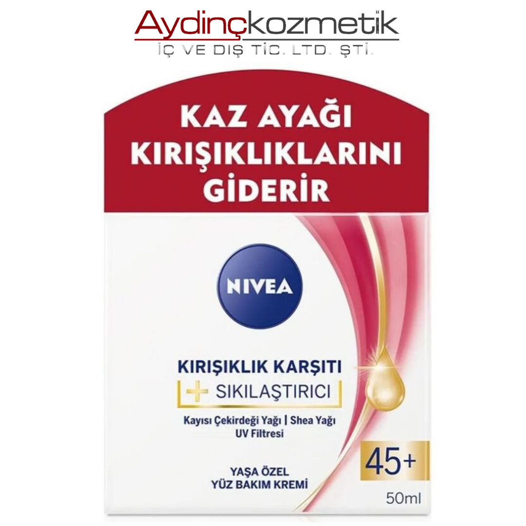 NİVEA YÜZ BAK.KREMİ 50ML 45+ KIRIŞIKLIK KAR.KAYISI
