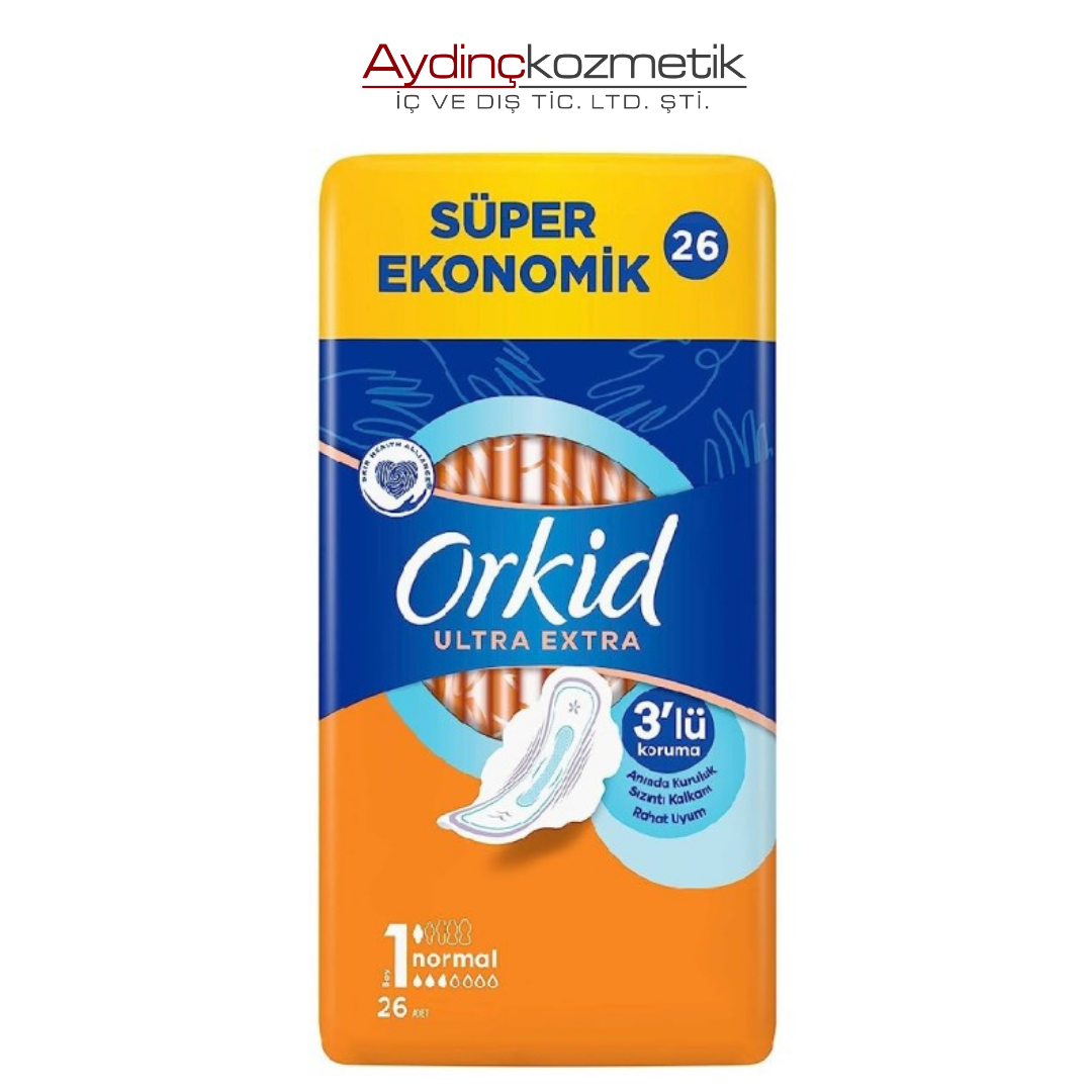 Orkid Ultra Extra Hijyenik Ped Normal Süper Ekonomik Paket 26'lı