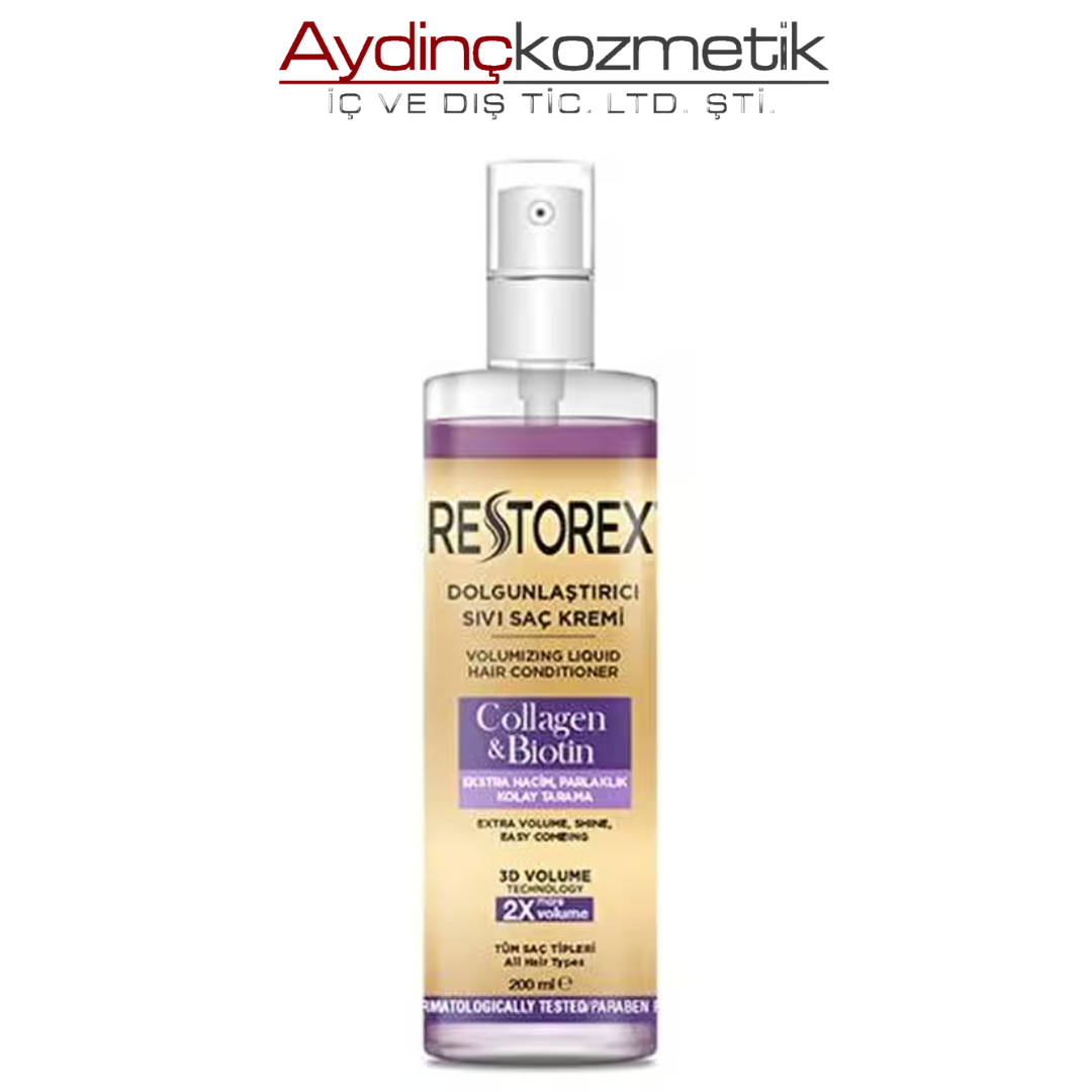 Restorex Collagen & Biotin Hacim Verici Tüm Saç Tipleri İçin Sıvı Saç Kremi 200 ml