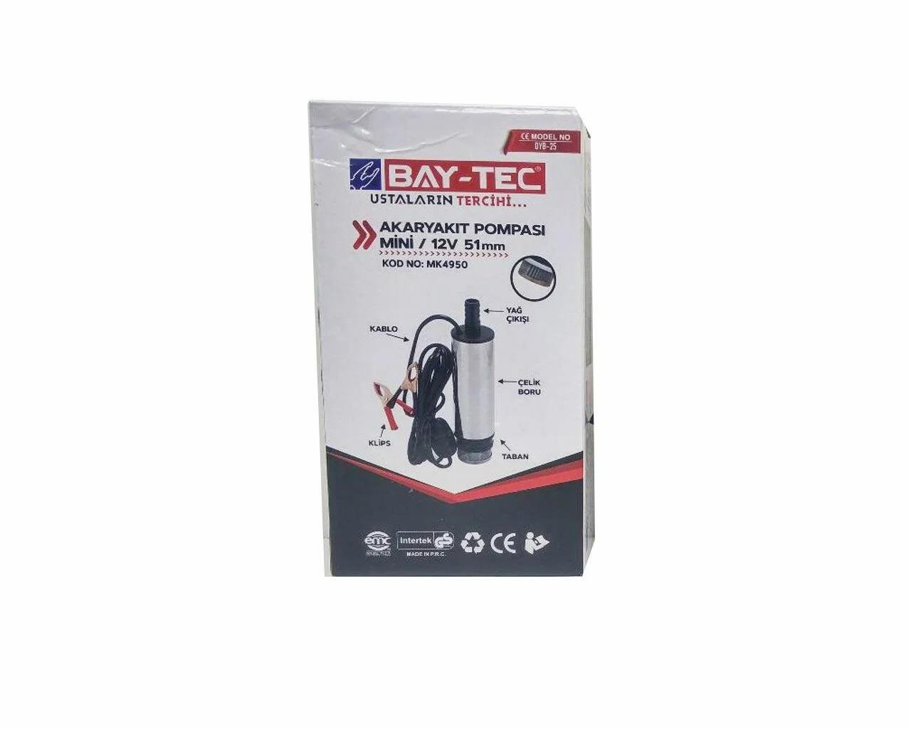 Bay-tec Mini Akaryakıt Pompası 12 Volt 38 mm