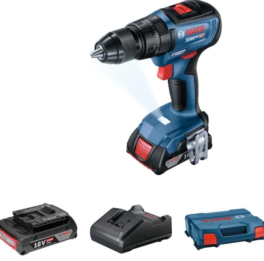 Bosch Professional GSB18V-50 2X2AH Çift Akülü Darbeli Delme-Vidalama Makinesi-06019H5100