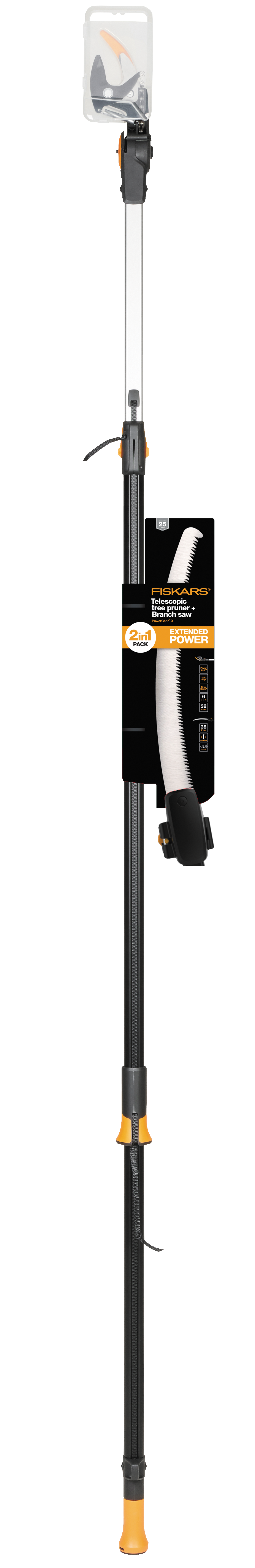 Fiskars UPX86 PowergrearX Teleskopik Yüksek Dal Budama Makası Testereli