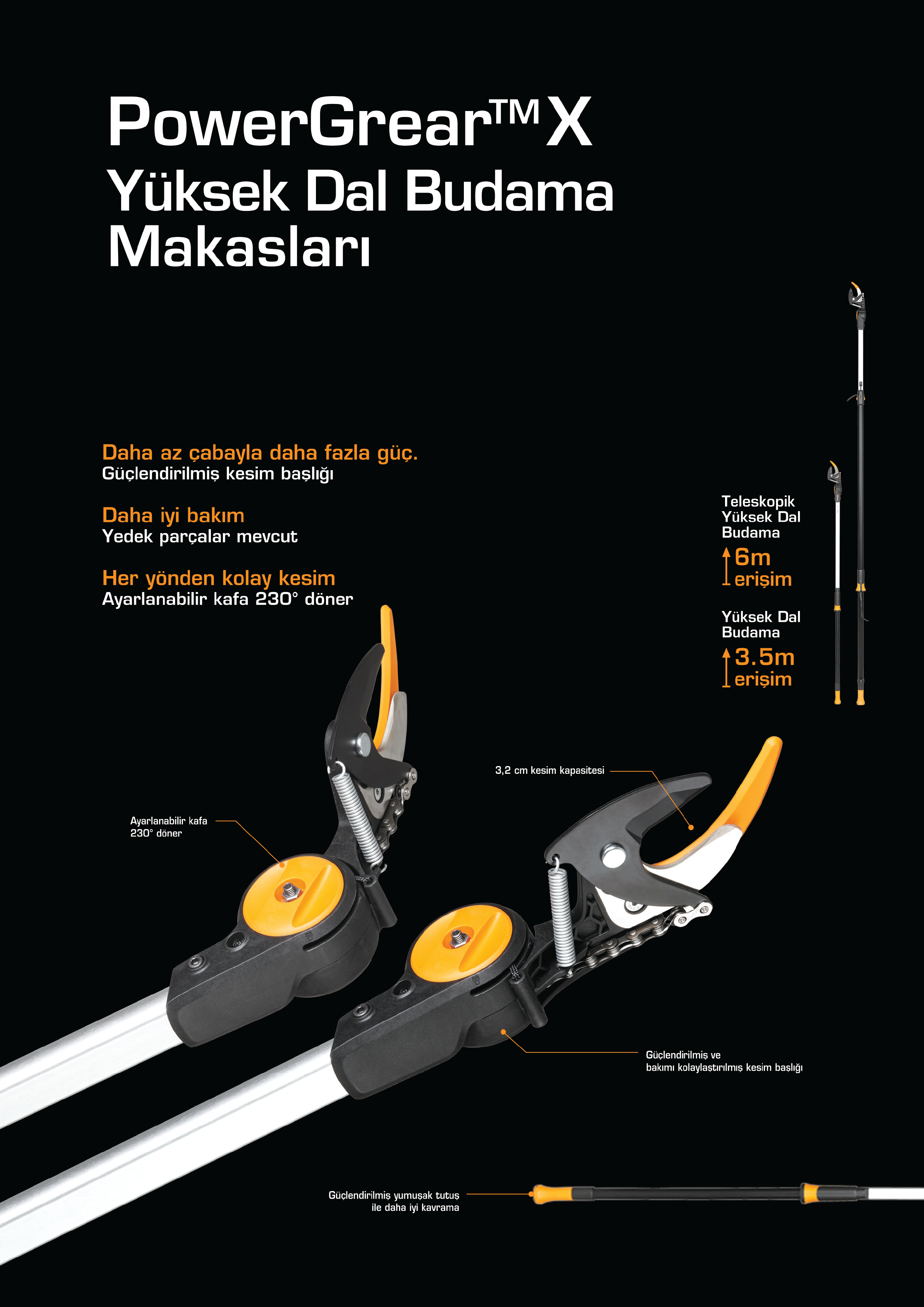 Fiskars UPX86 Yüksek Dal Budama Makası