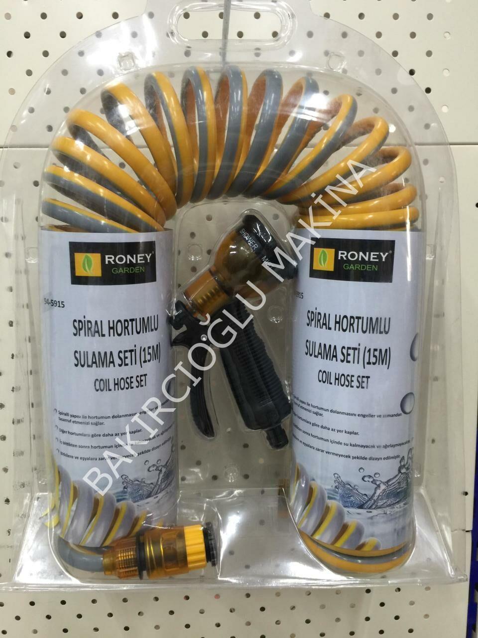 Roney Garden Spiralli 15 mt Hortumlu Sulama Seti