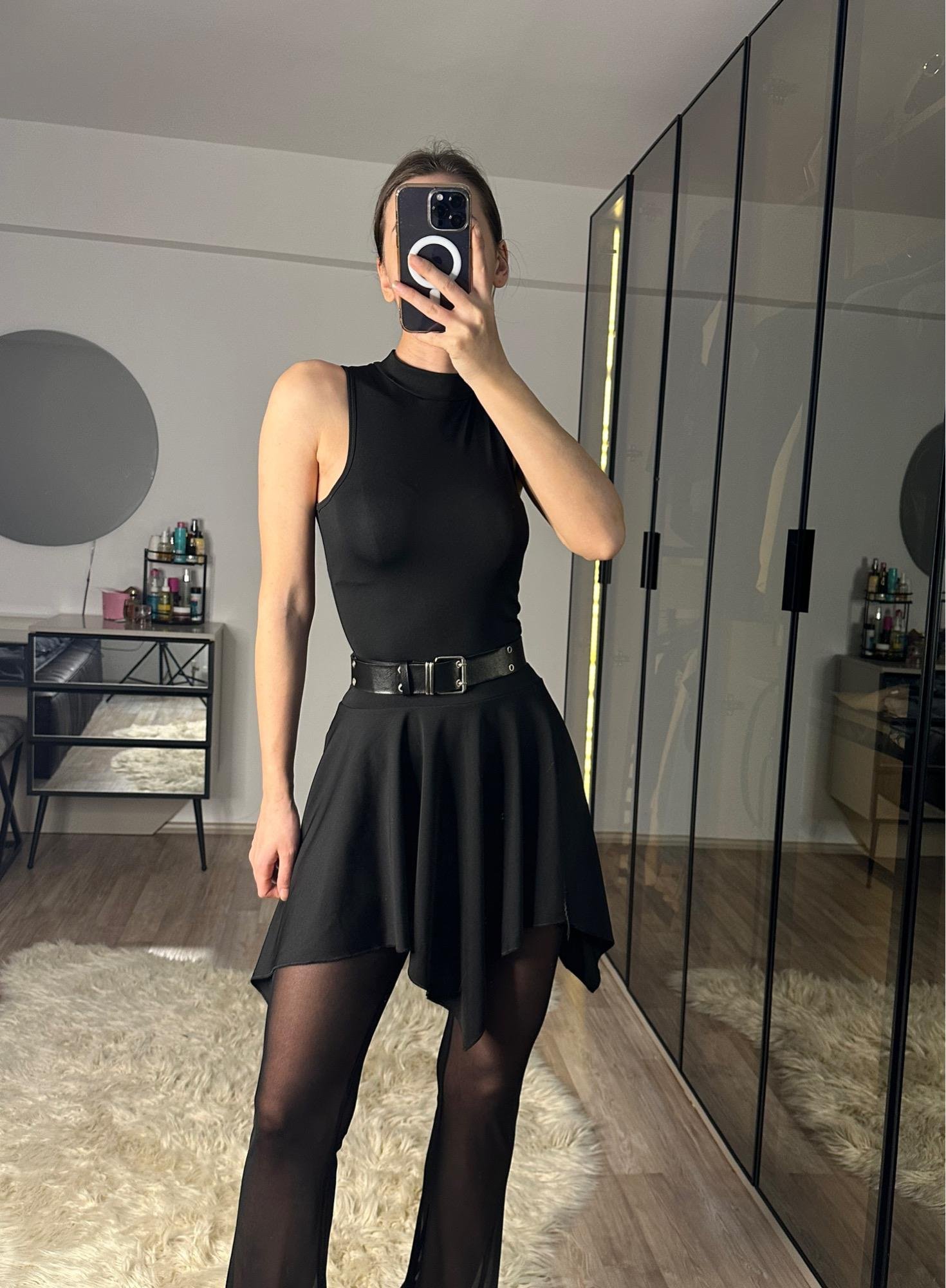 Celine Siyah Tül Detaylı Tulum Elbise