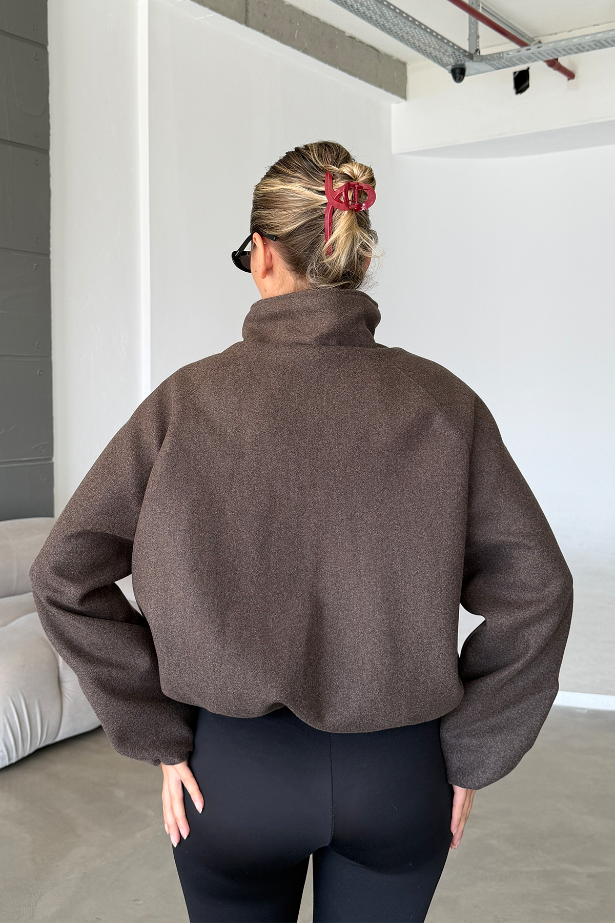 Lucie Brown Dik Yaka Oversize Kaşe Kaban