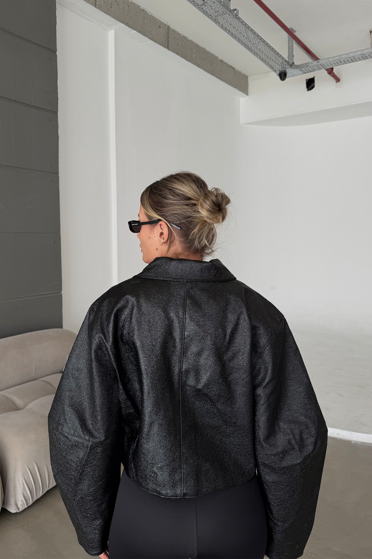 Nova Oversize Rugan Deri Ceket