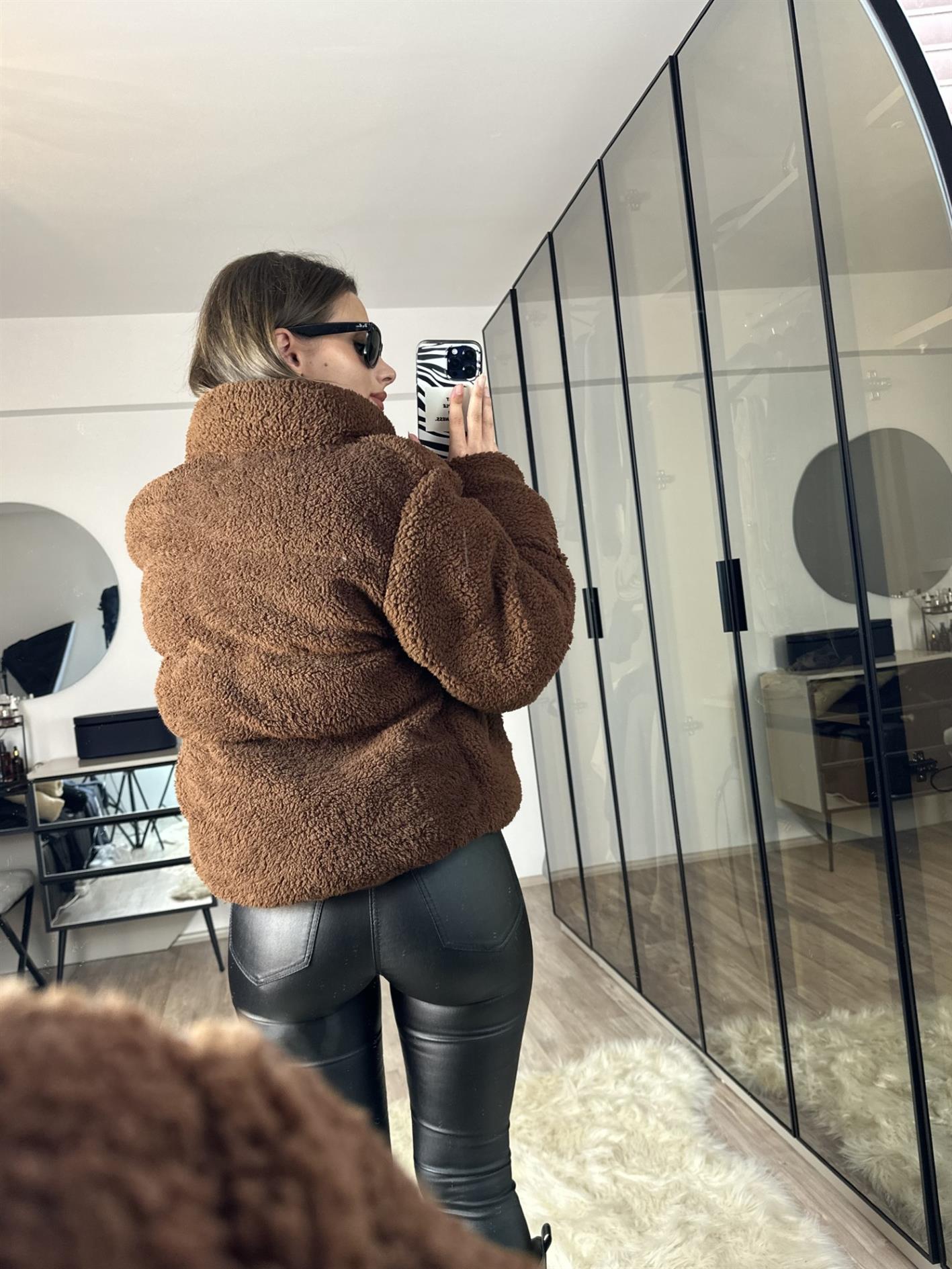 Teddy Kahverengi Oversize Peluş Mont