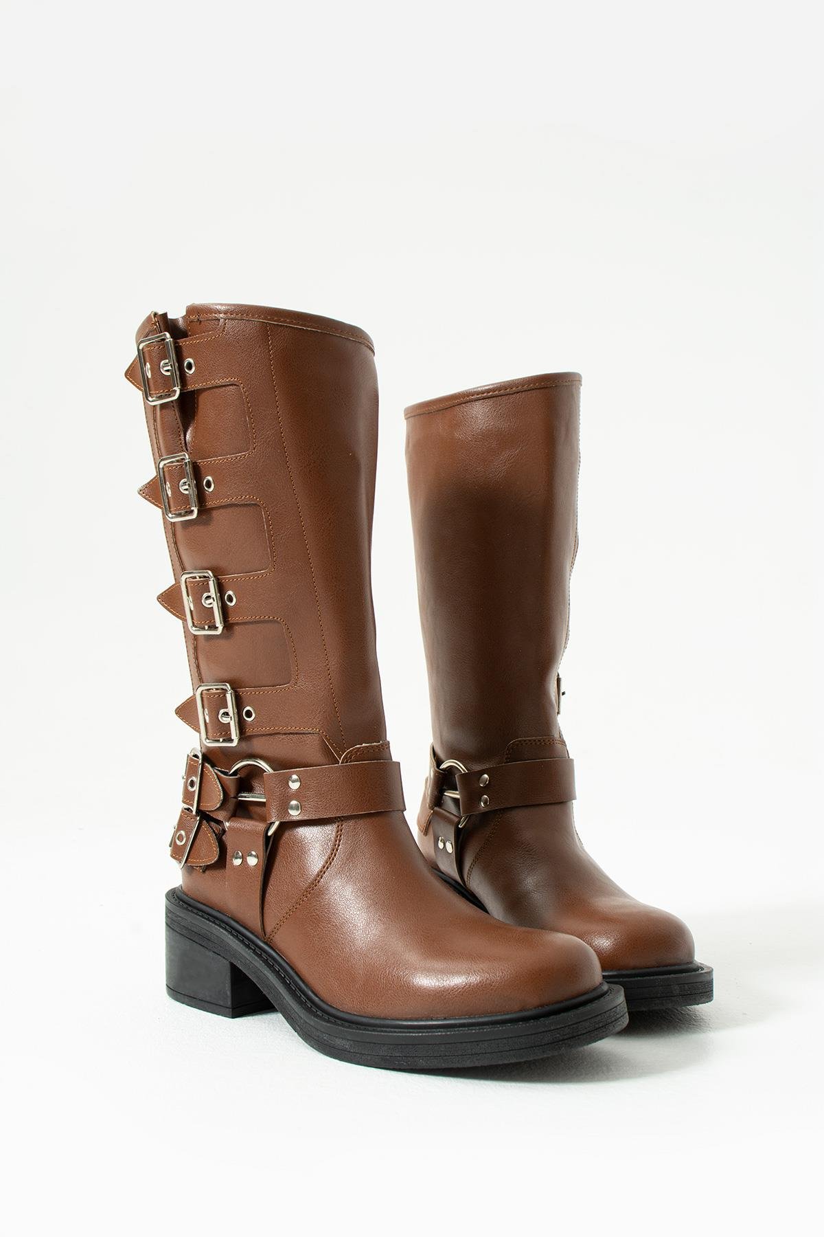 3003 Taba Kemerli Kadın Çizme