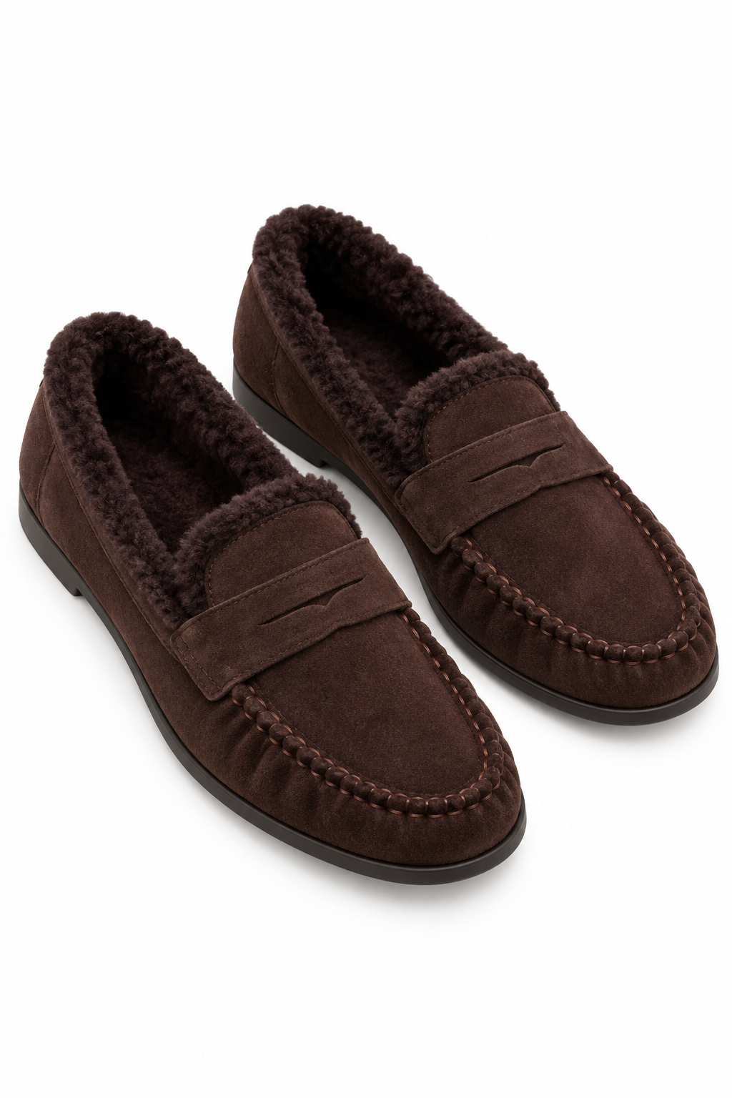 ALVA Acıkahve İçi Kürklü Deri Loafer