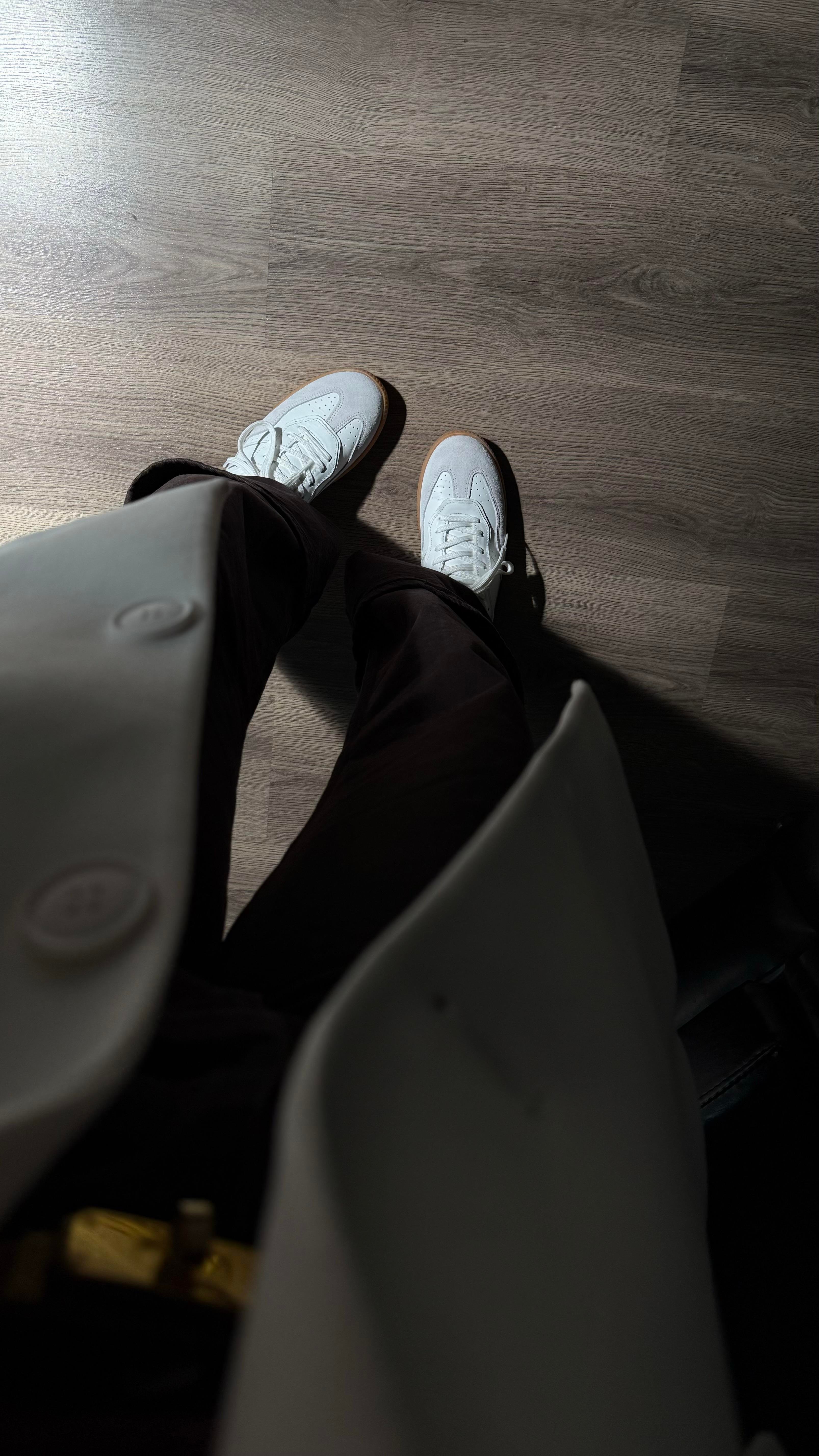 Bağcıklı Gerçek Deri Süet Kadın Spor Ayakkabı Beyaz