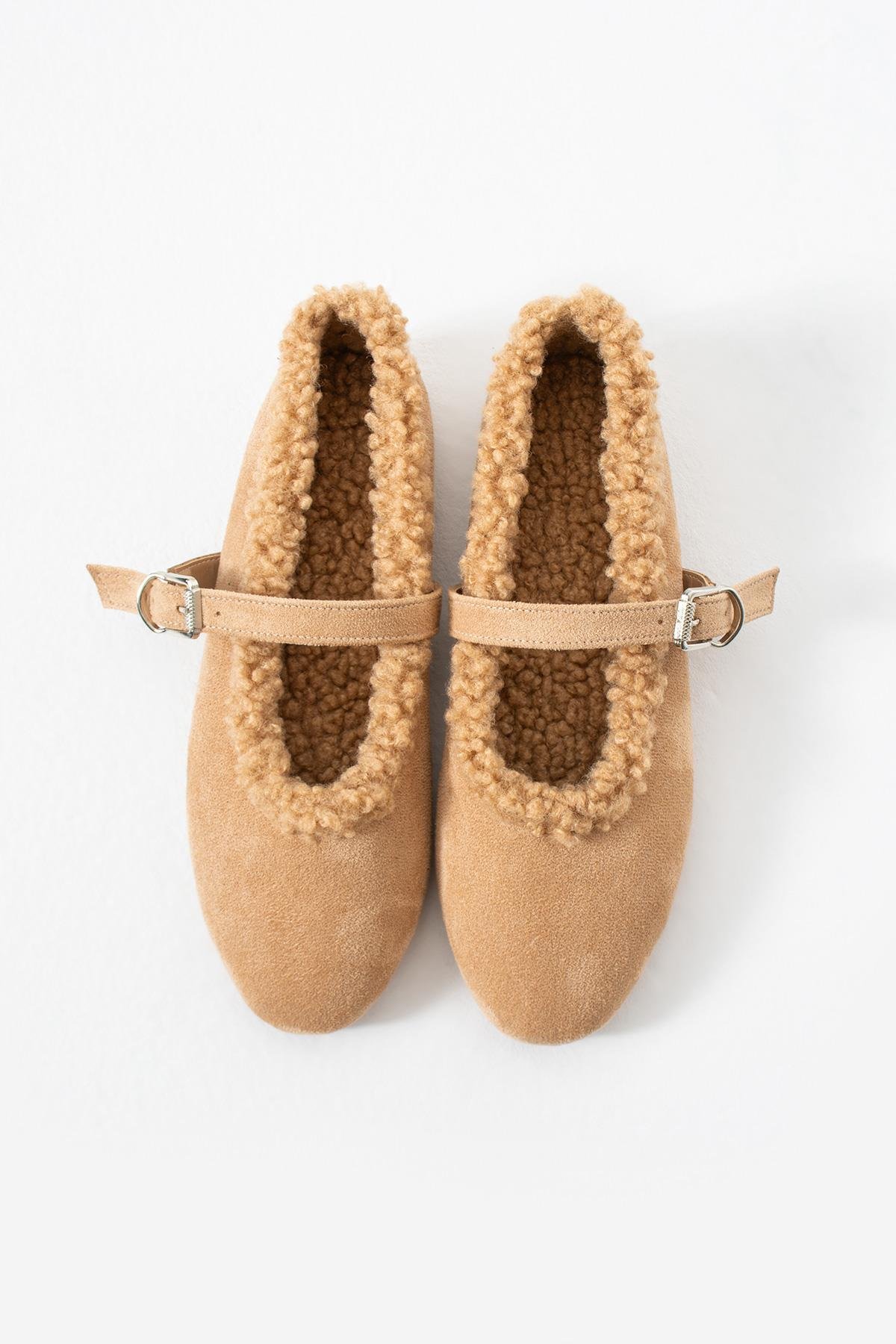 Bej Süet İçi Kürklü Basic Babet