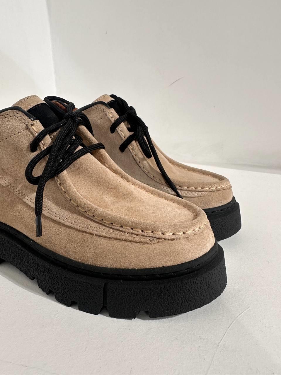 Berlin Bej Süet Bağcıklı Kadın  Bot 