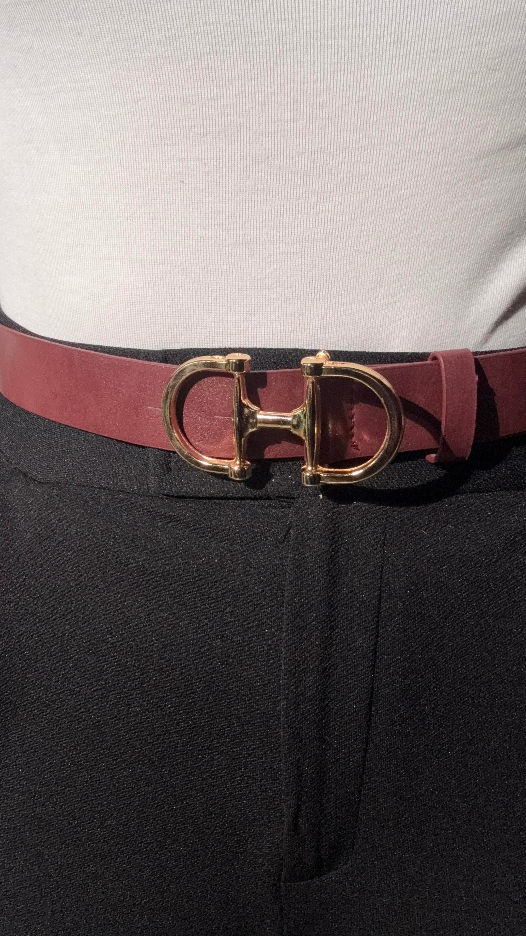 Çift Tokalı 3cm Bordo Kemer