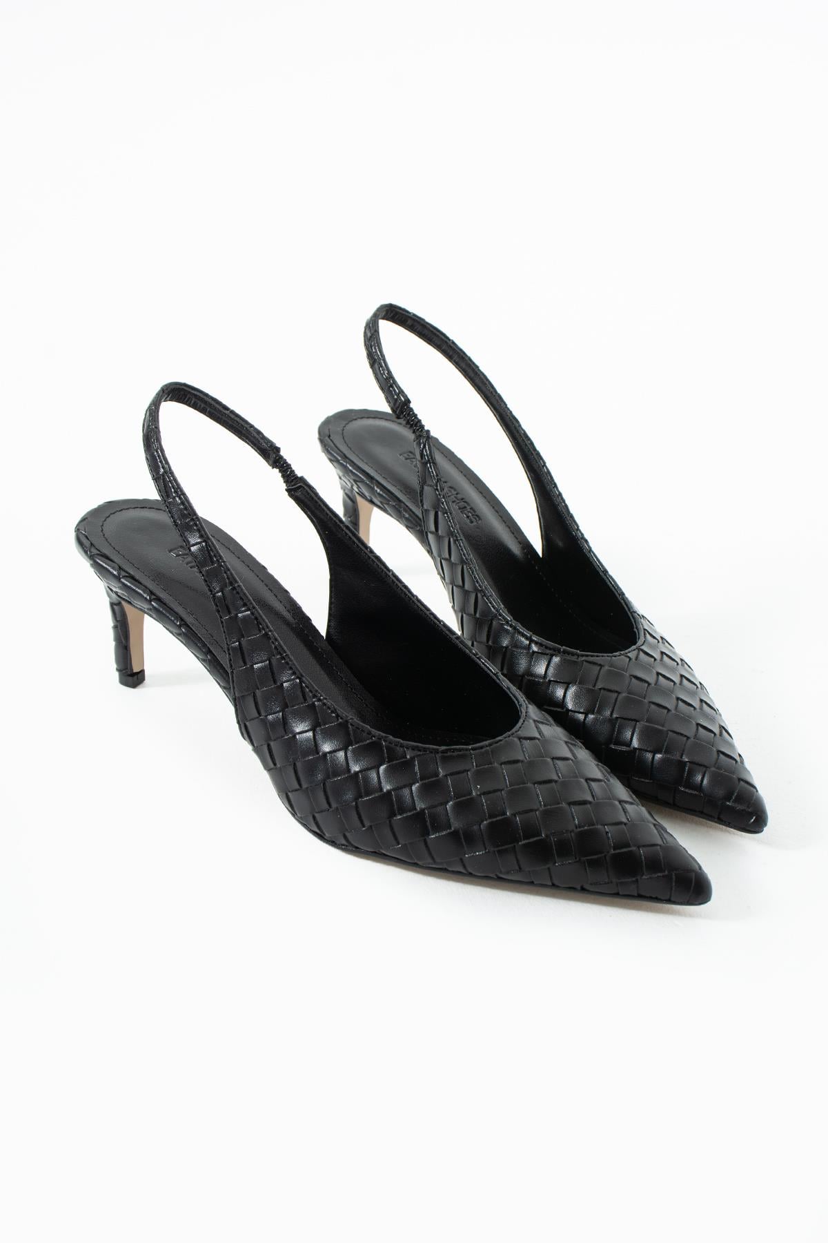 Elira Örgü Slingback Krem Kadın Topuklu Ayakkabı