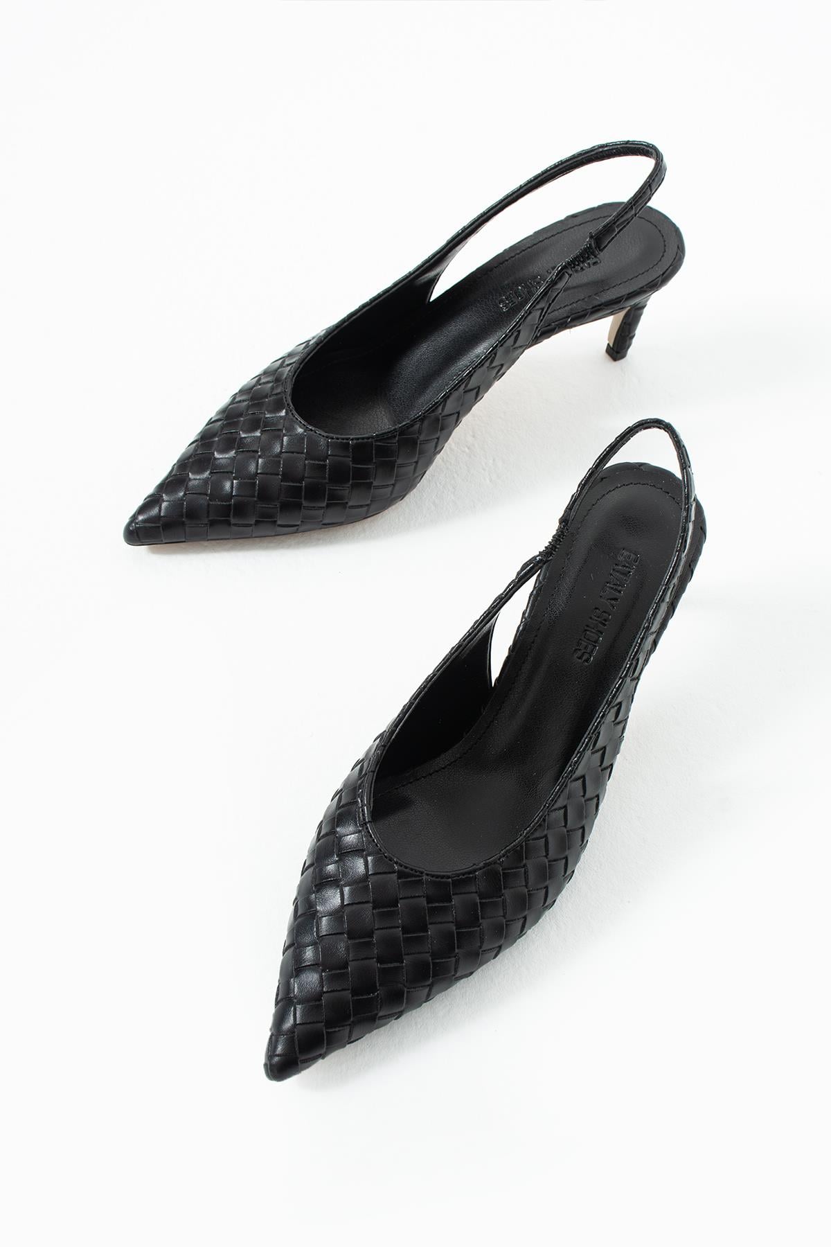 Elira Örgü Slingback Krem Kadın Topuklu Ayakkabı