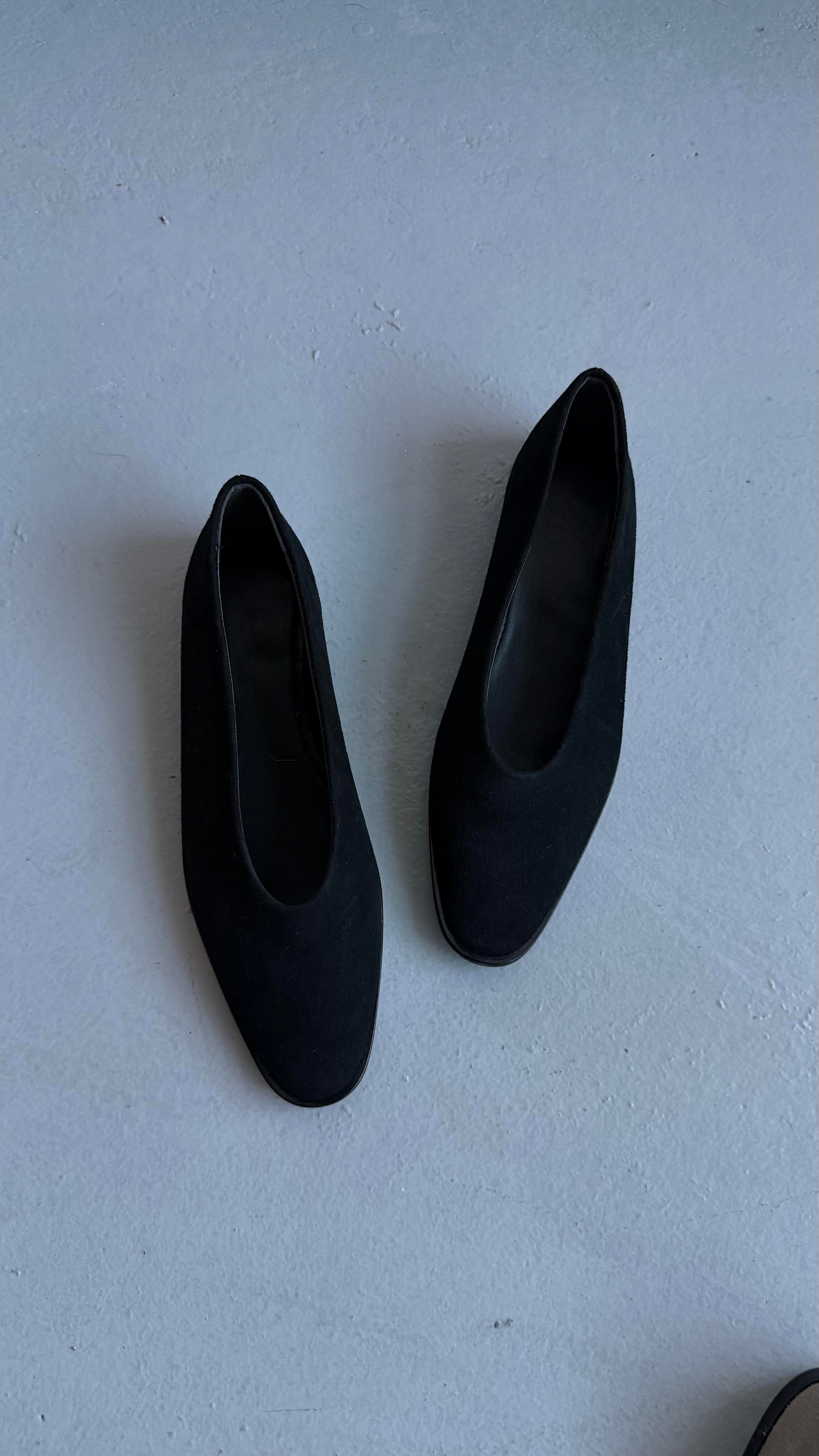 Ella Siyah Süet Kadın Babet Ayakkabı