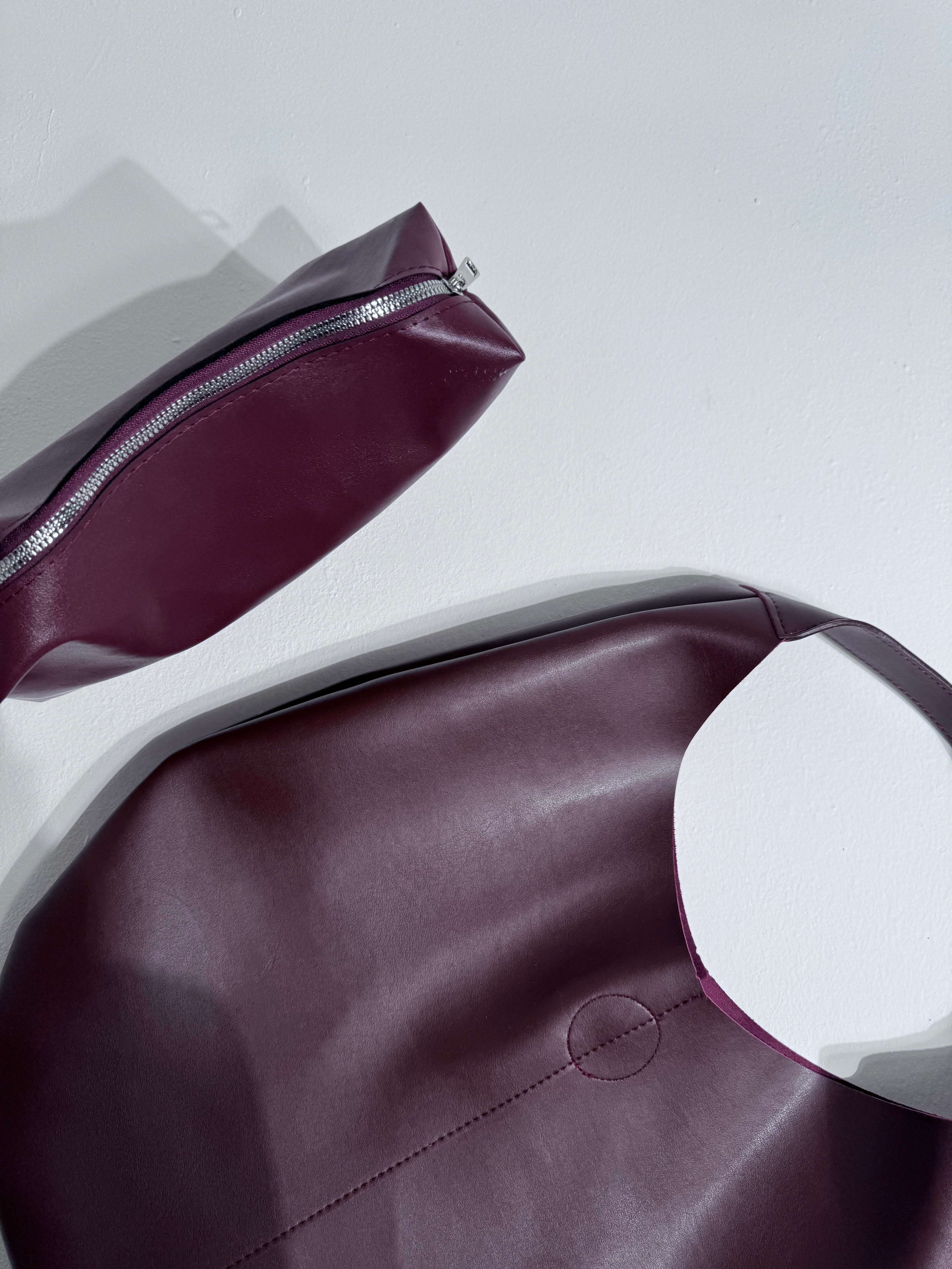 Elly Bucket Bordo Yuvarlak Poşet Görünüm Yavru Mini Detaylı Kadın Çanta