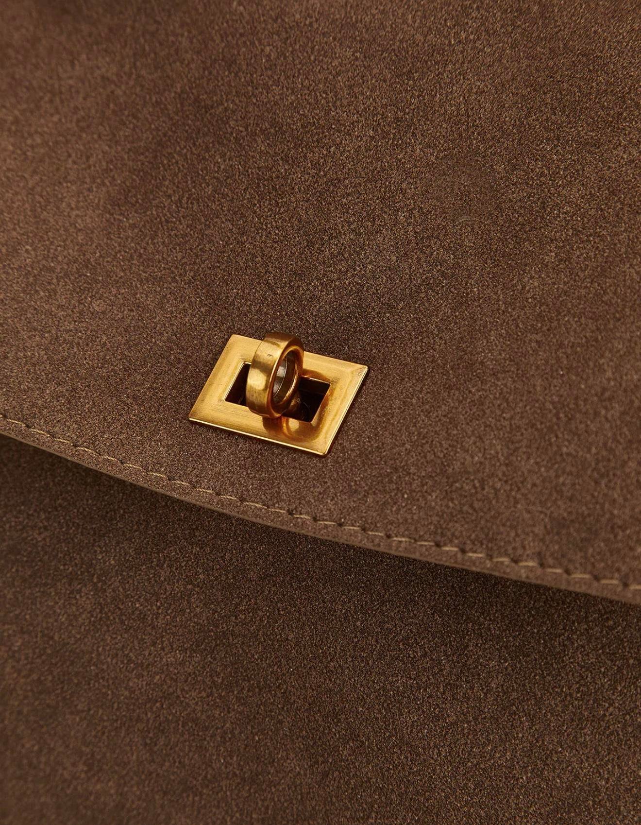 Kapaklı Uzun Askılı Salaş Deri Çanta Taba