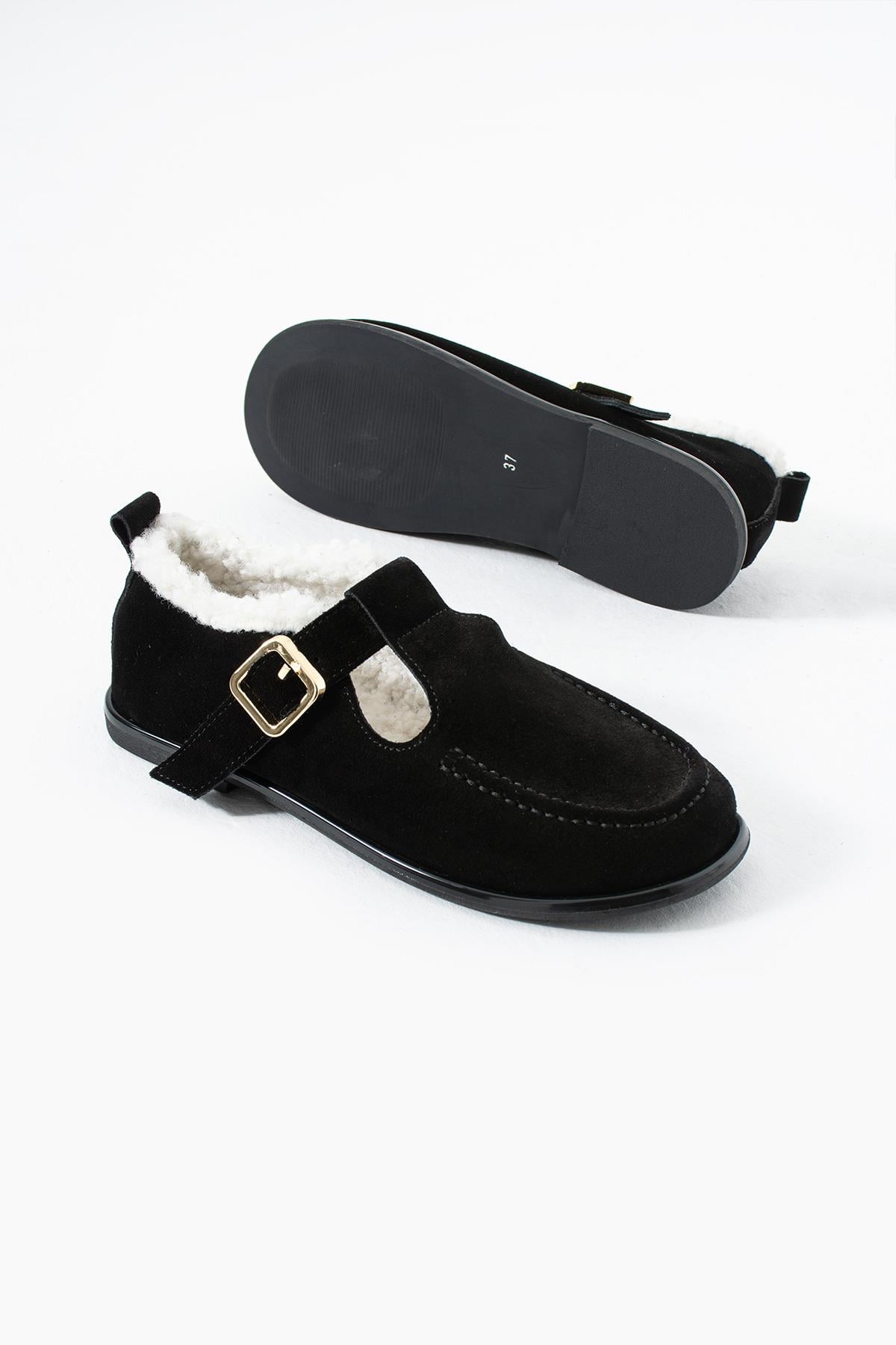 Laven Hakiki Deri Siyah Loafer