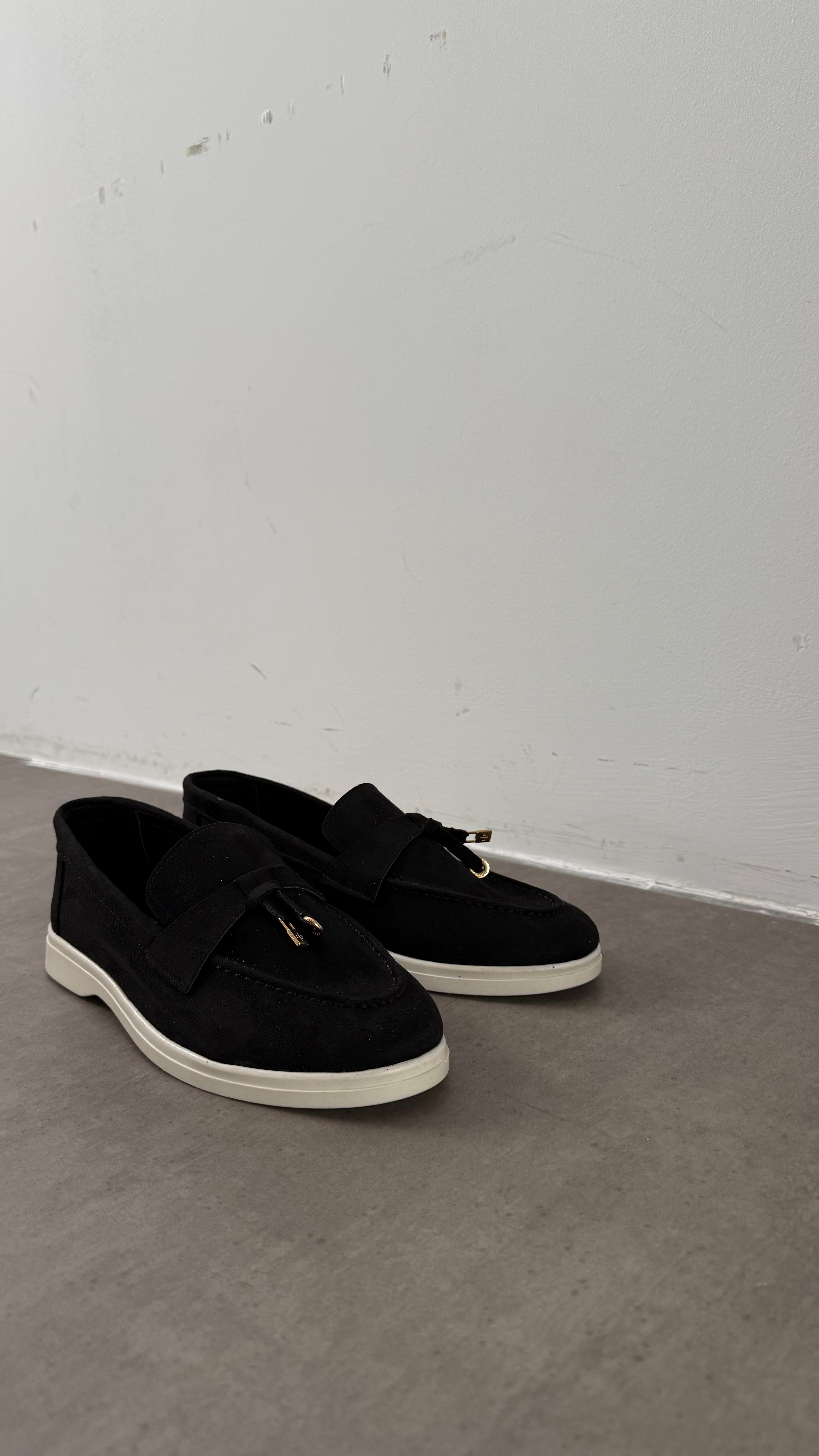 Loro Tokalı Siyah Yeni Loafer 