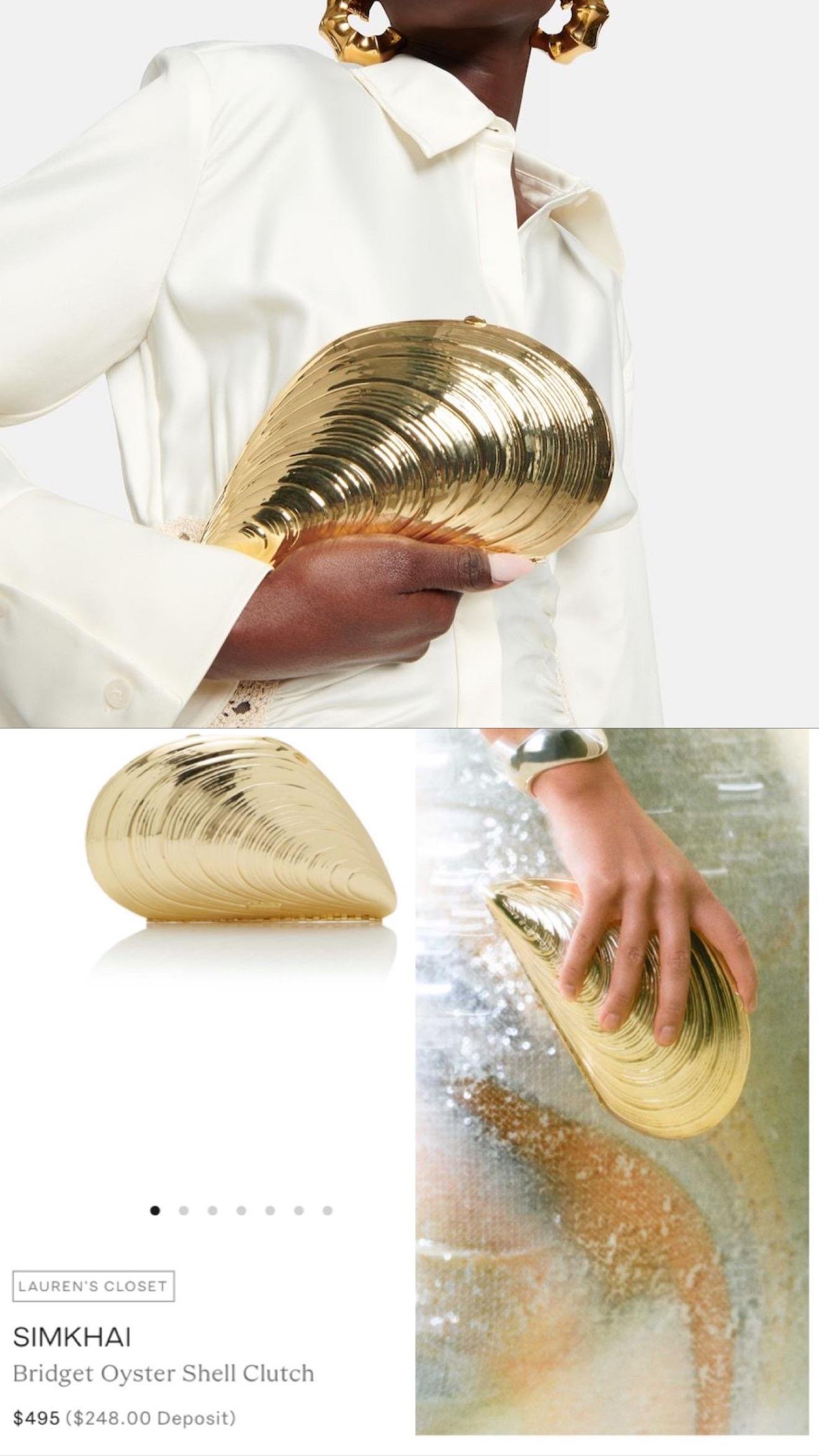 Midye Model Gold Kutu Çanta