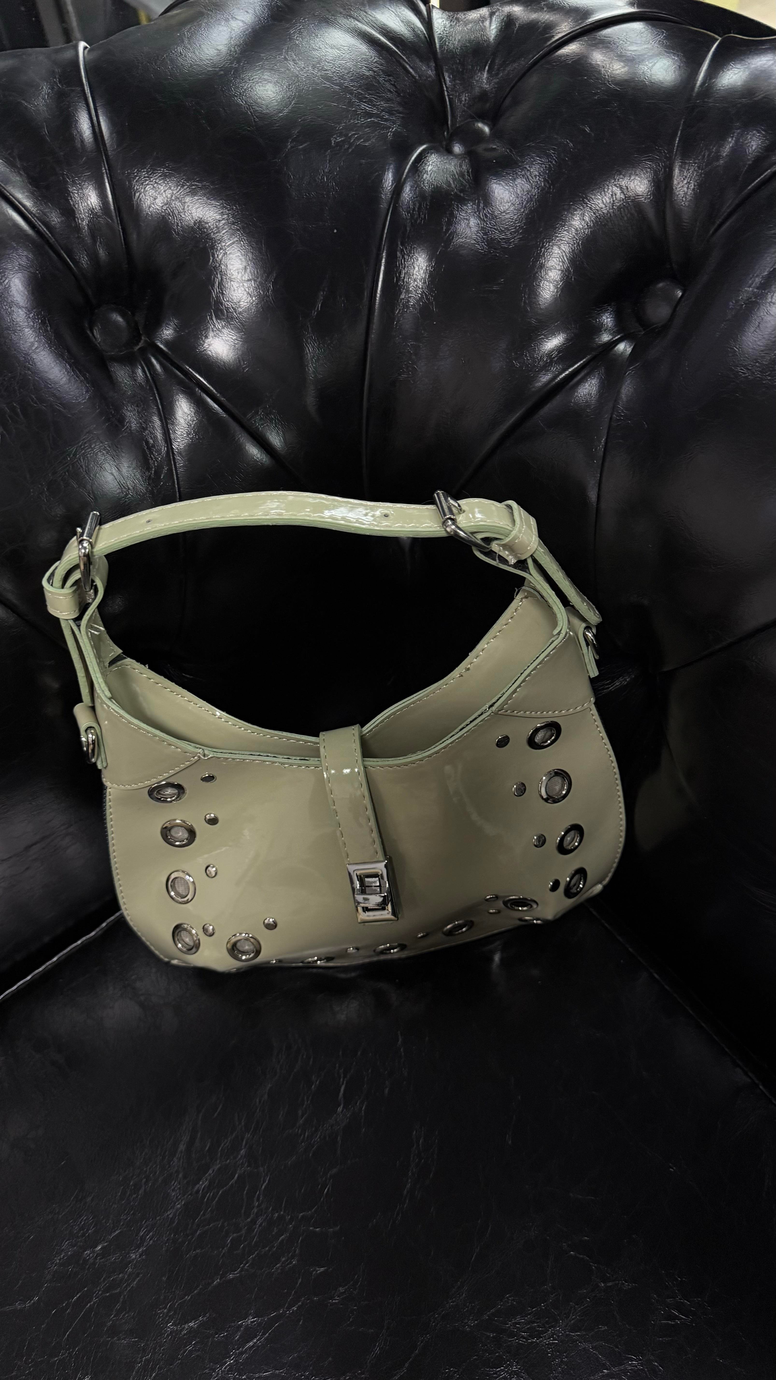 Mina Suyeşili Rugan Mini Bag Çanta