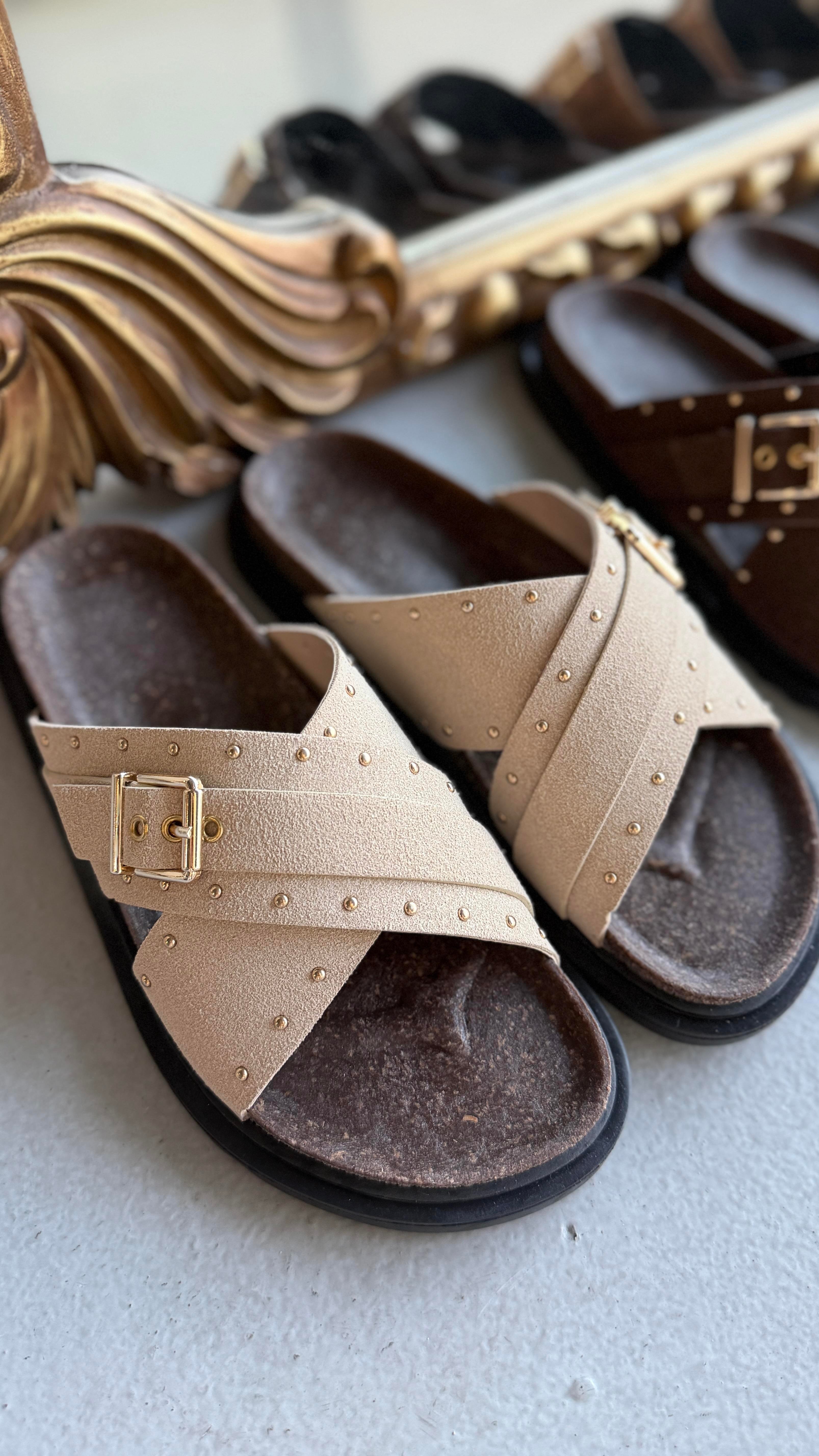 Mocca Muse Bej Tokalı Comfort Terlik