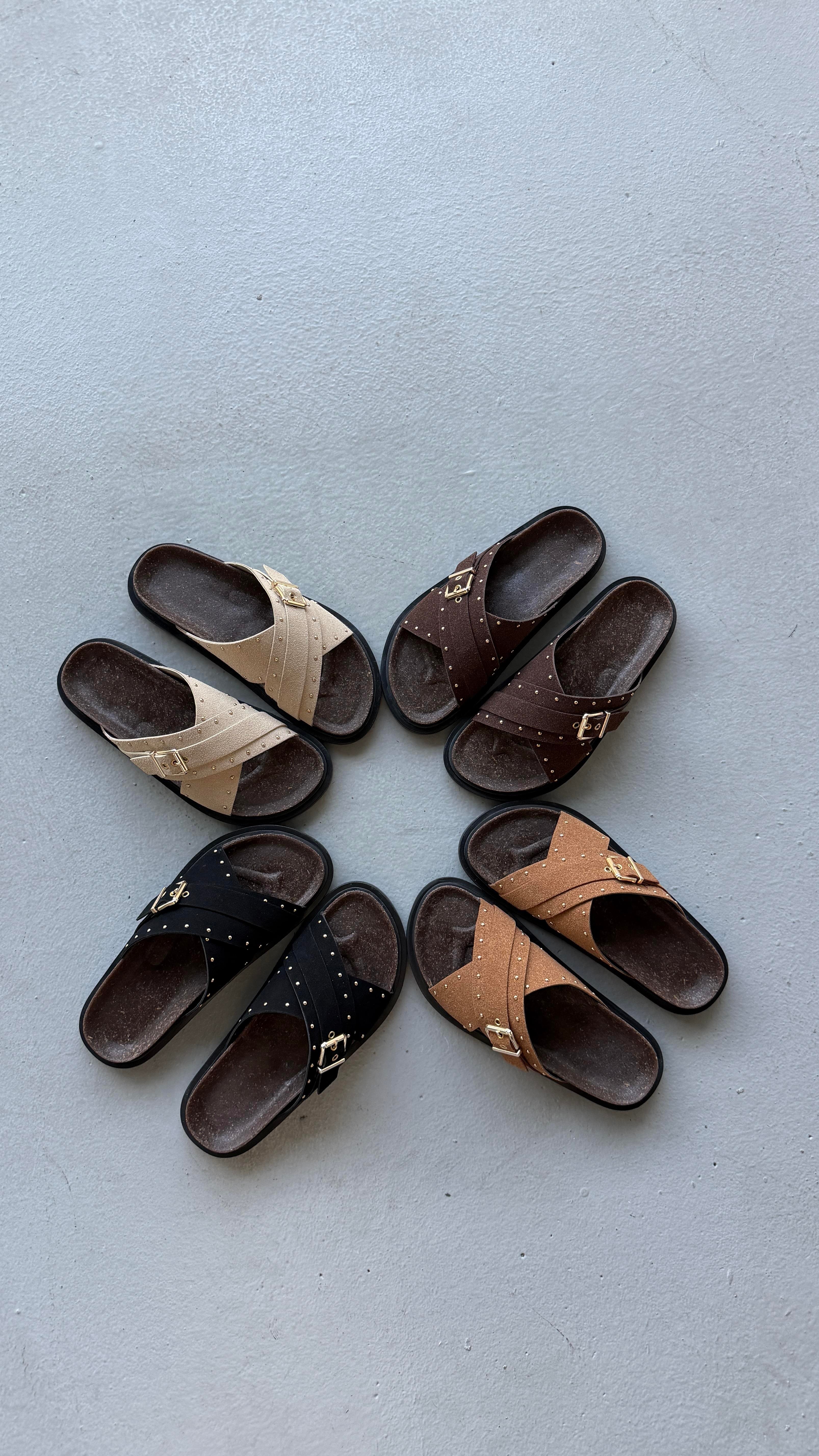 Mocca Muse Bej Tokalı Comfort Terlik