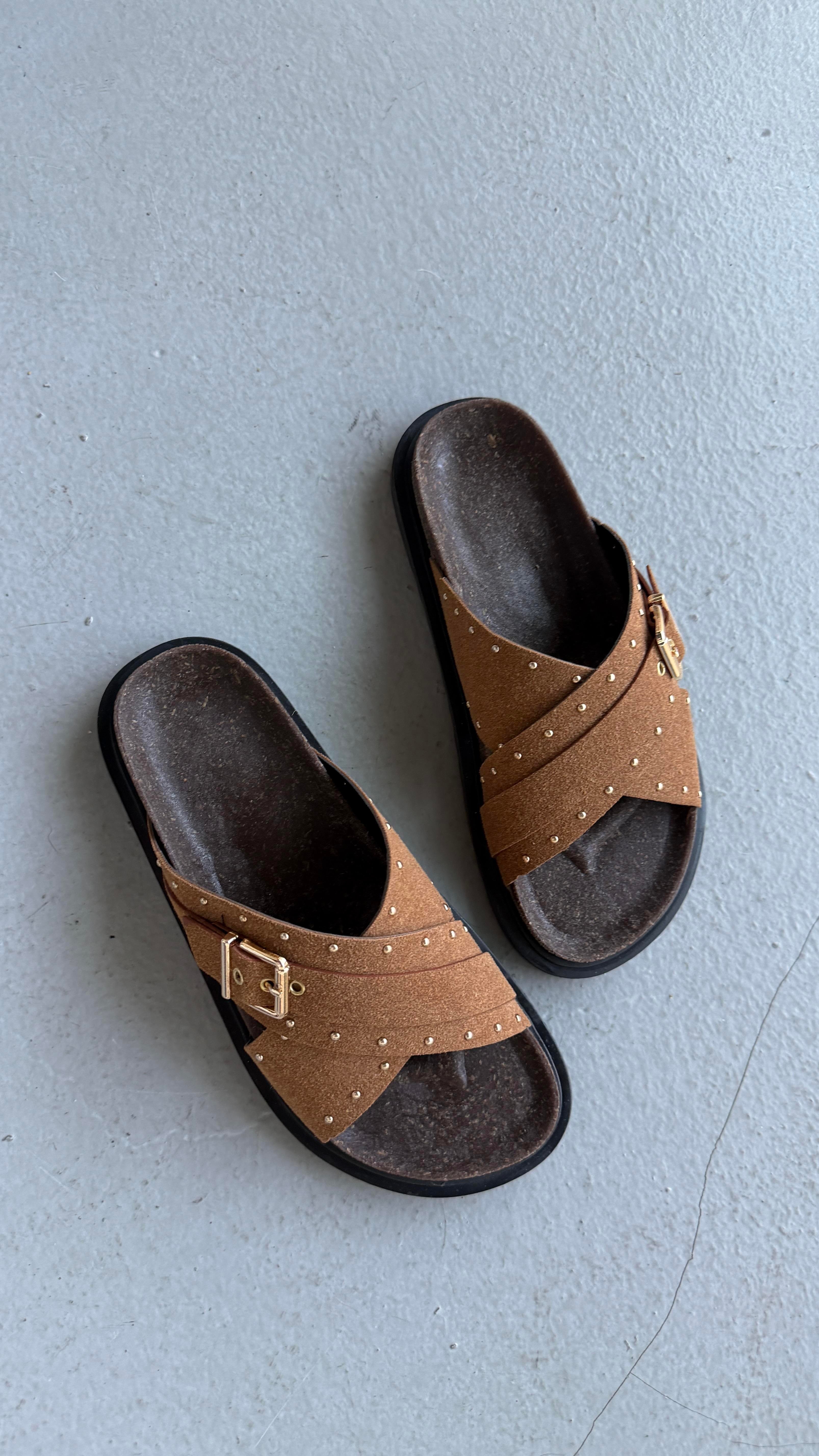 Mocca Muse Taba Tokalı Comfort Terlik
