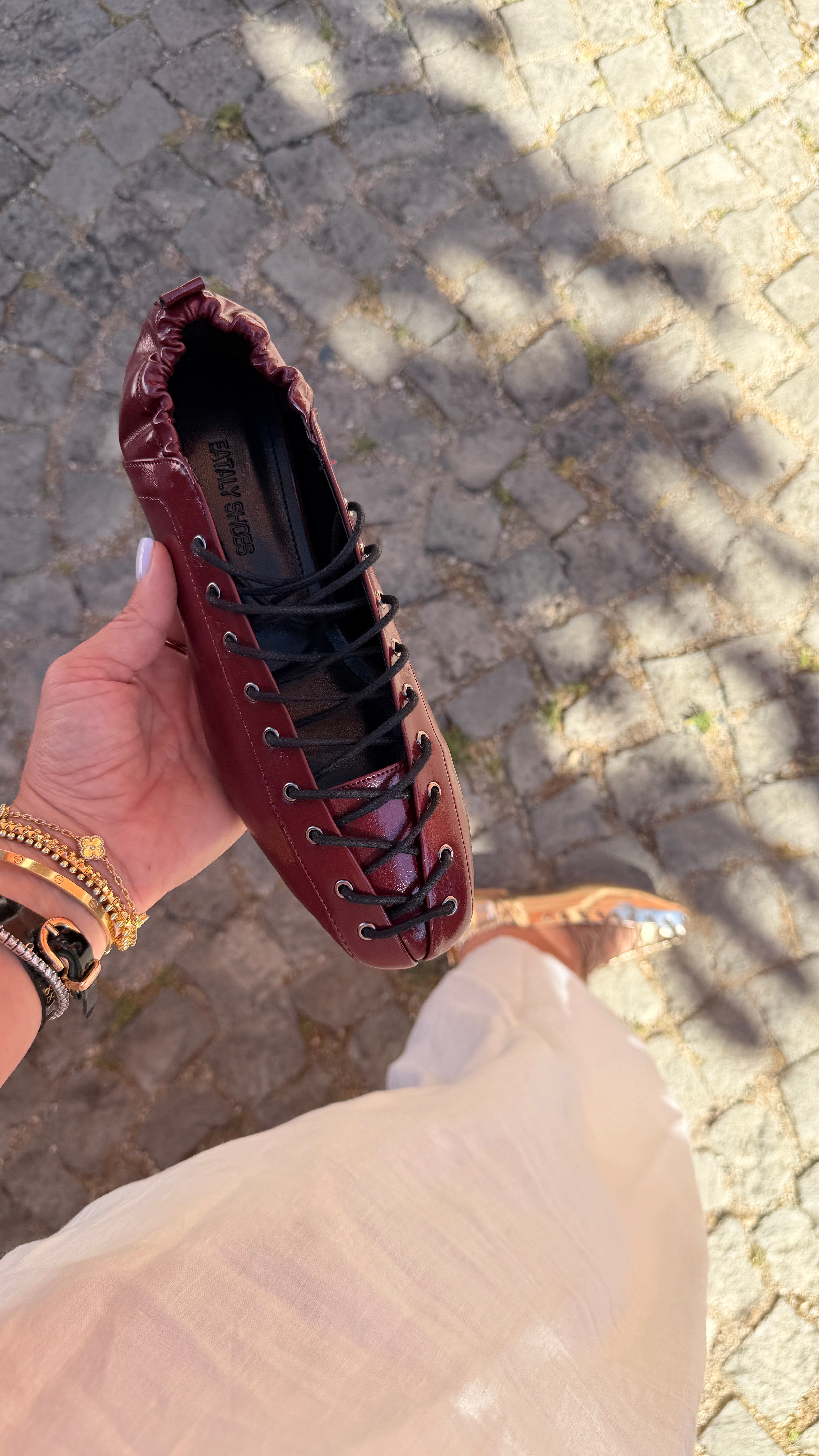 Mona Soft Bordo Premium Bağcıklı Babet