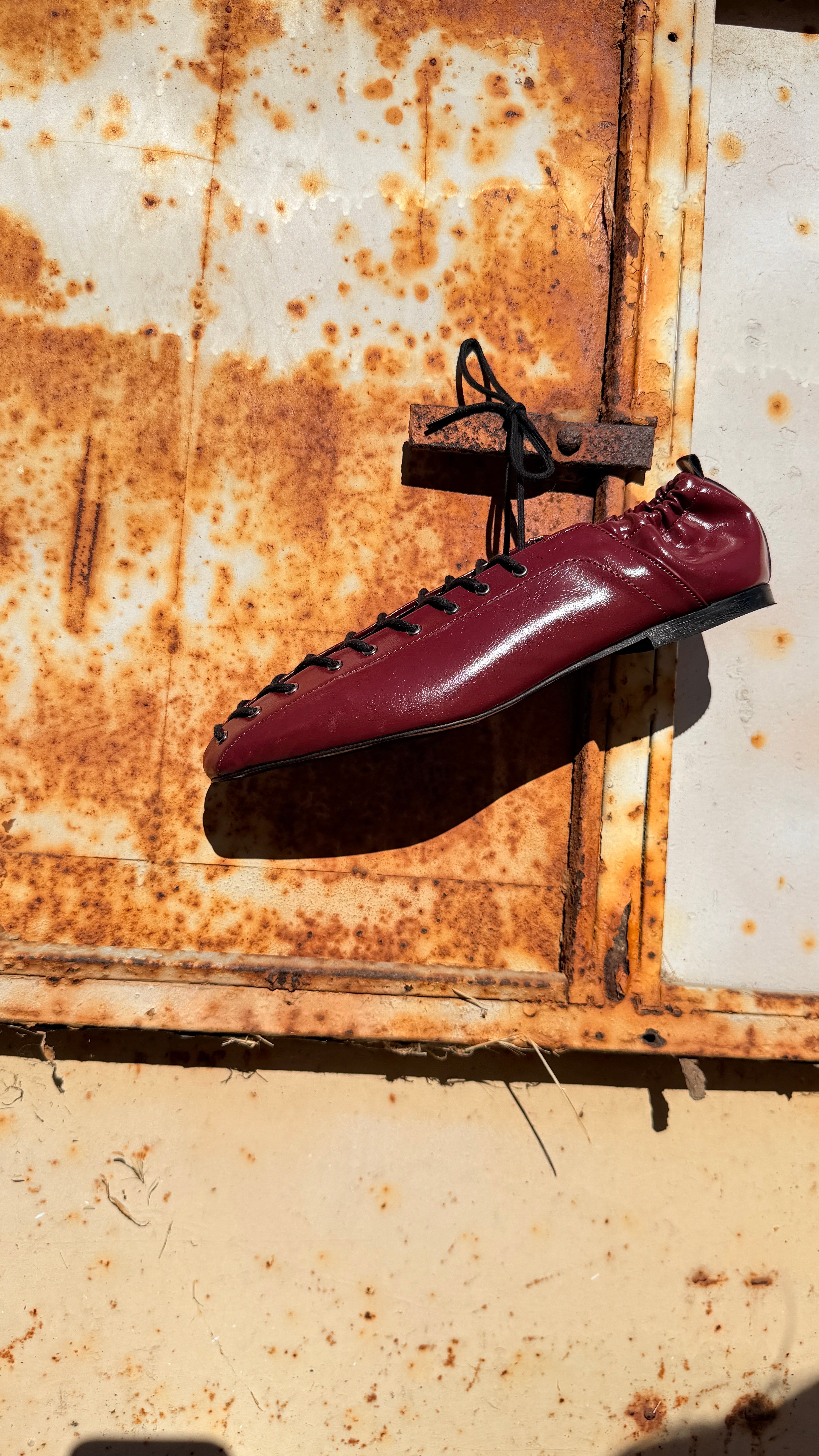 Mona Soft Bordo Premium Bağcıklı Babet