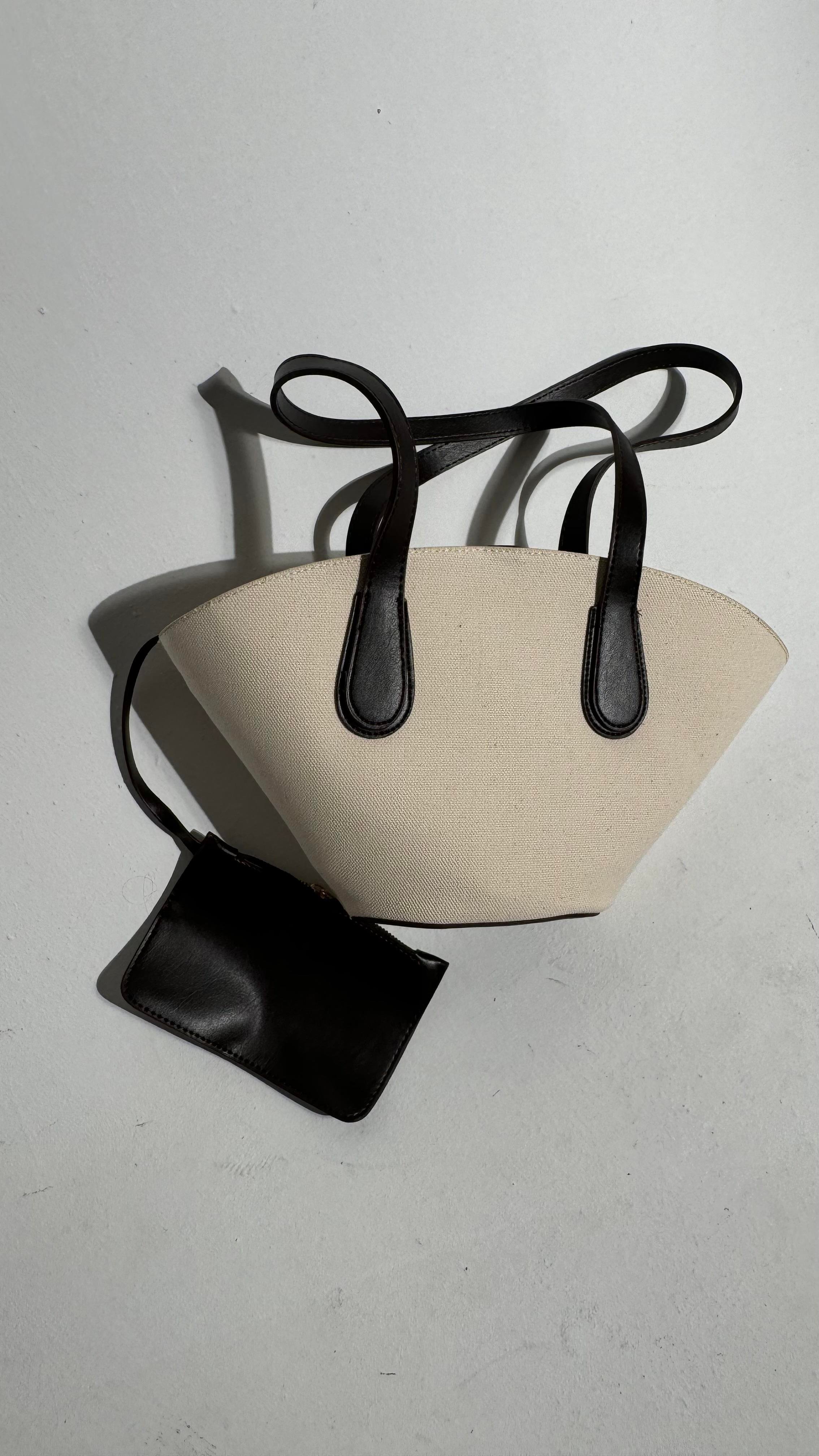 Musel Ham Keten Acfı Kahve Sap Detaylı Çanta