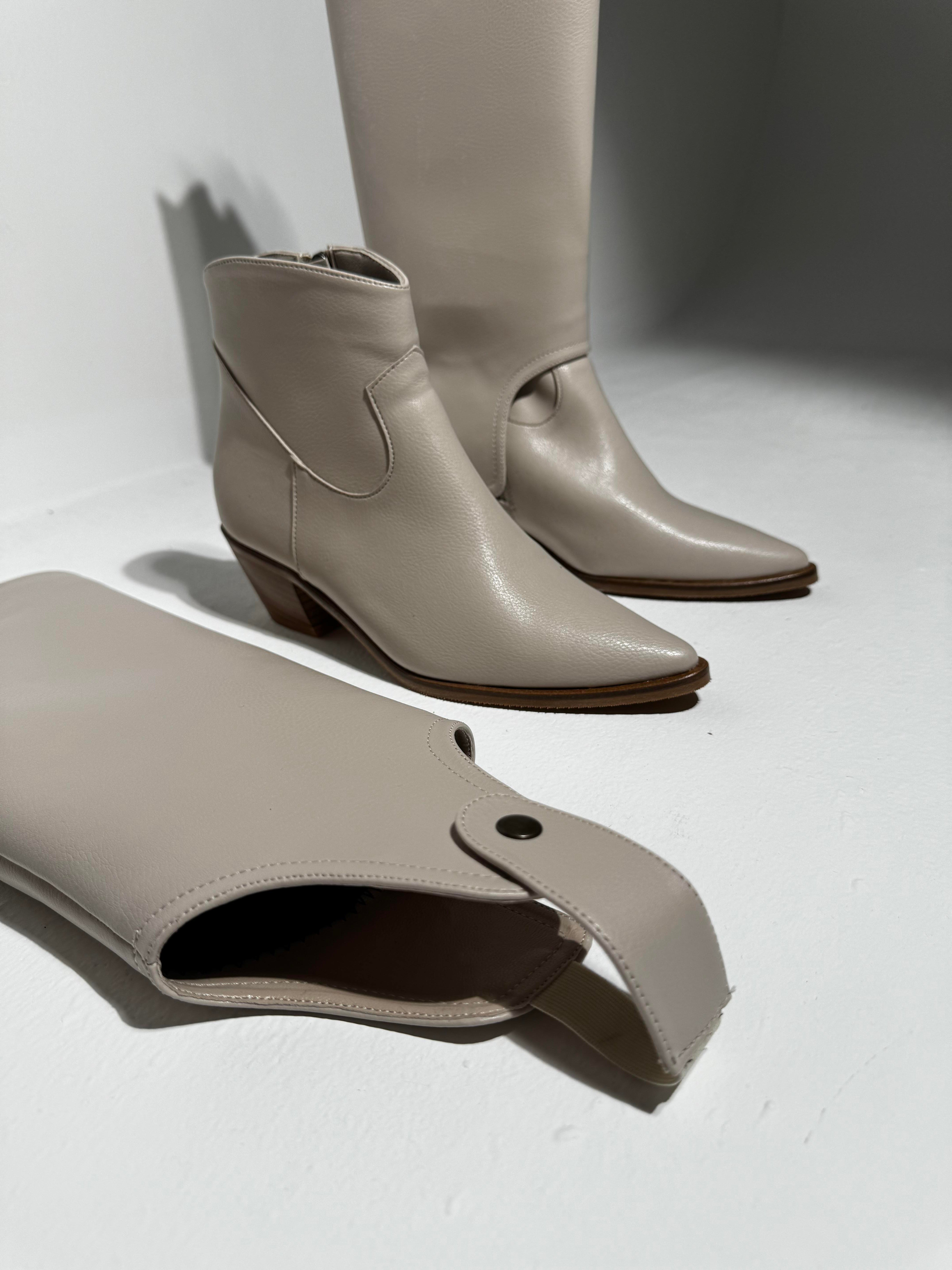 Nayis Bej Cilt Tak Çıkar Detaylı Kadın Bot ve Çizme