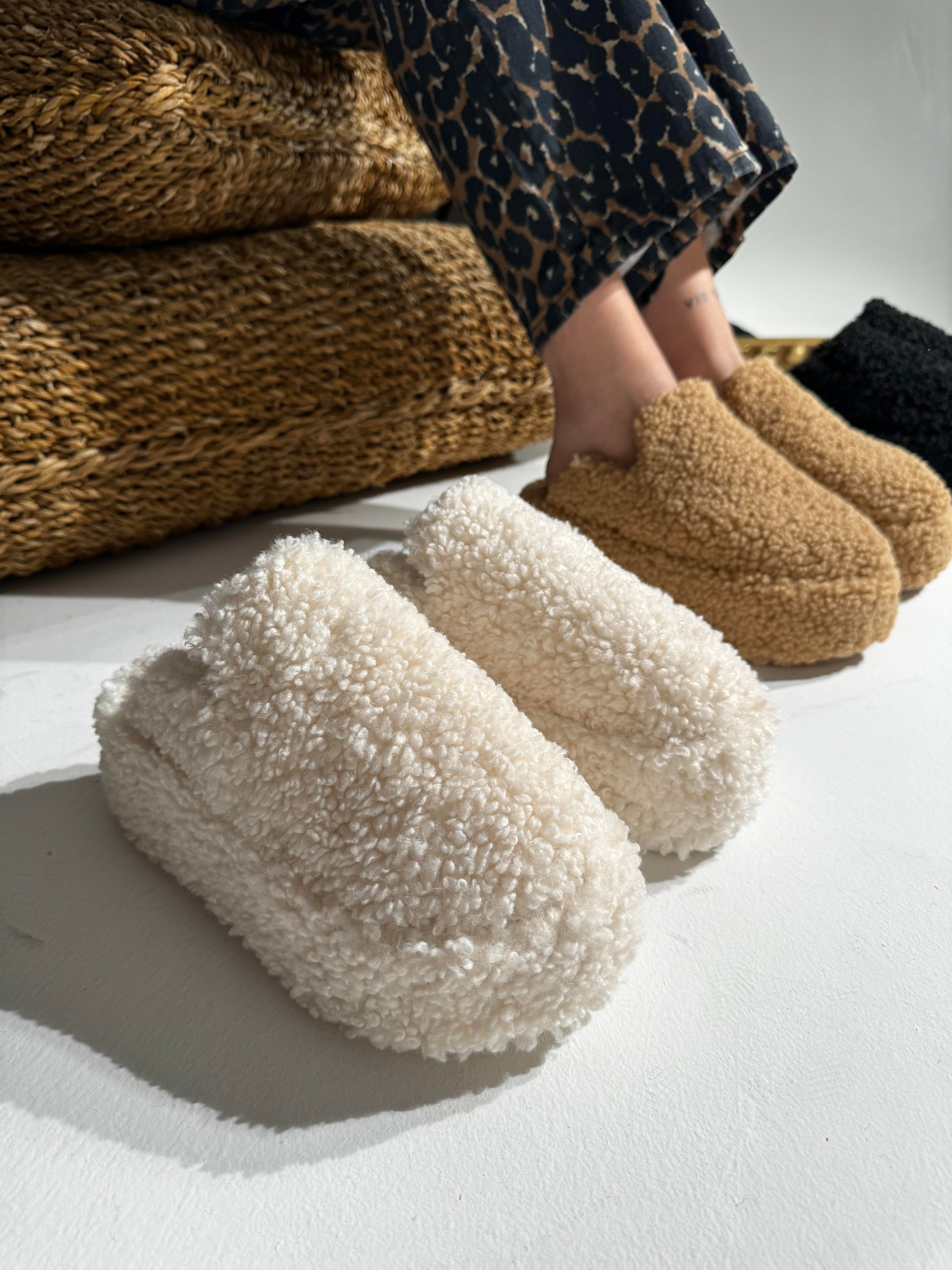 Nico Beyaz Teddy Platform Ev Terlik 