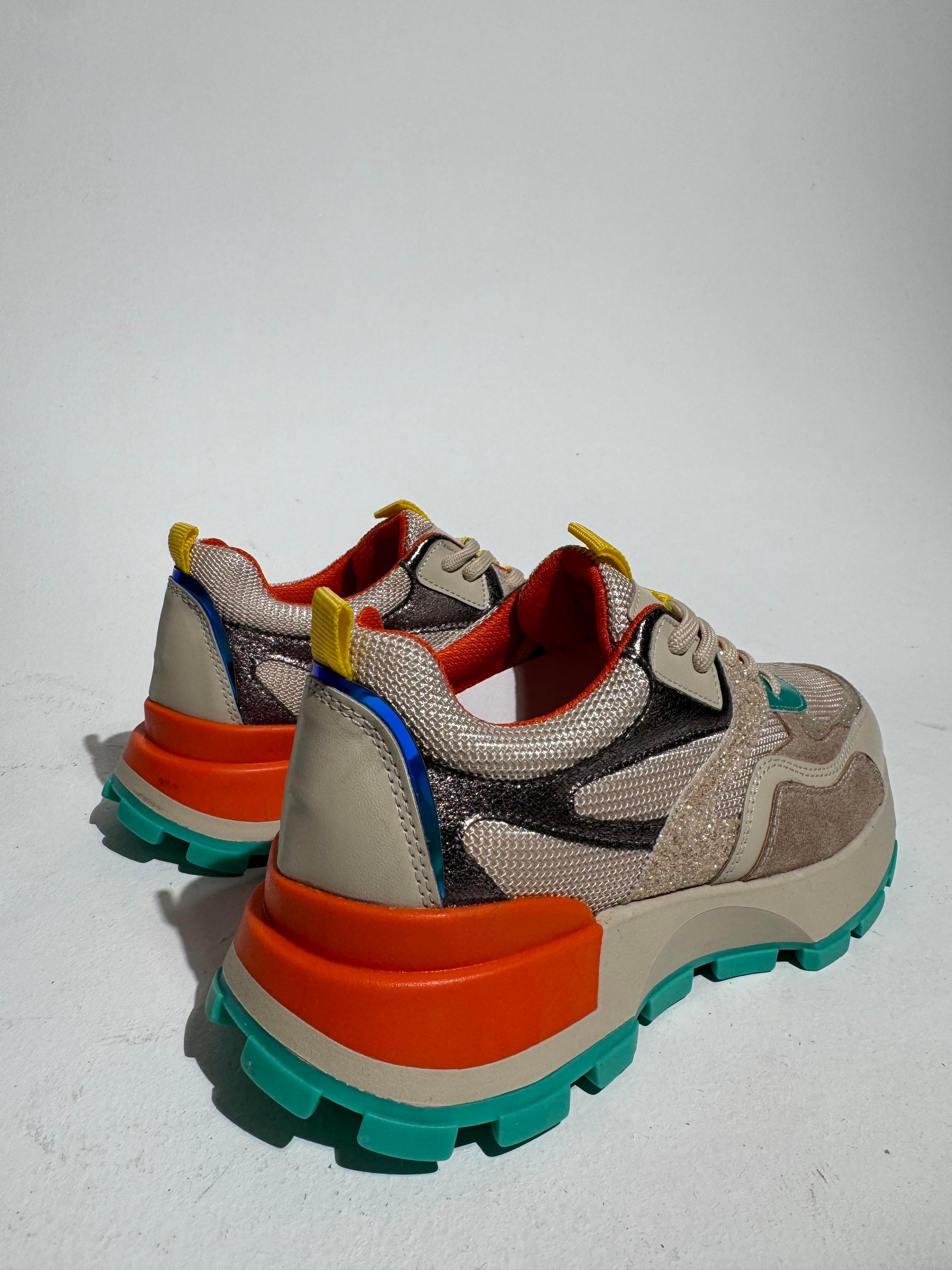 Palma Bej Turuncu Glitter Sneaker