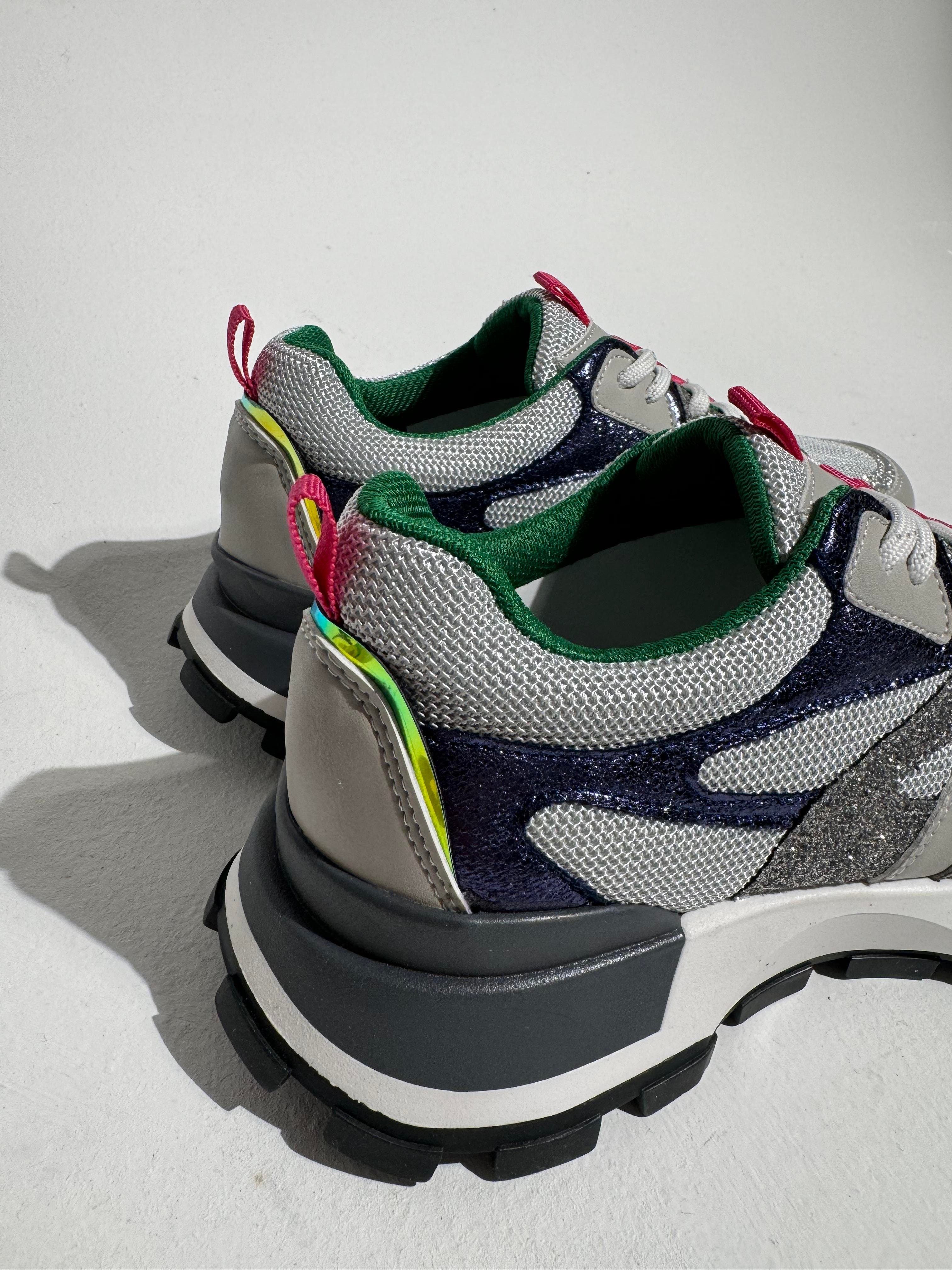 Palma Gri Yeşil  Glitter Sneaker