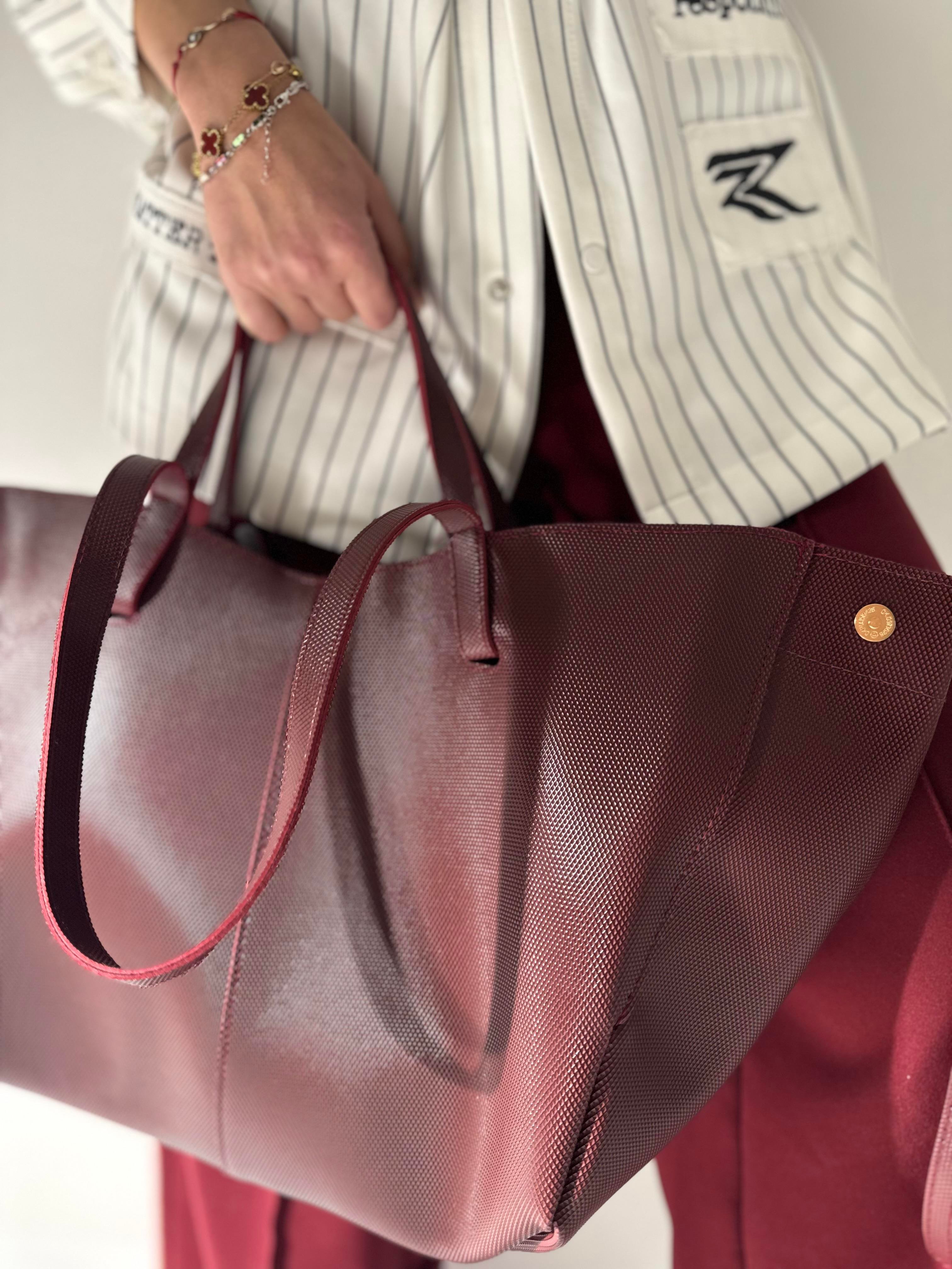 Pinte Bordo Büyük Boy Cep Çanta Detaylı