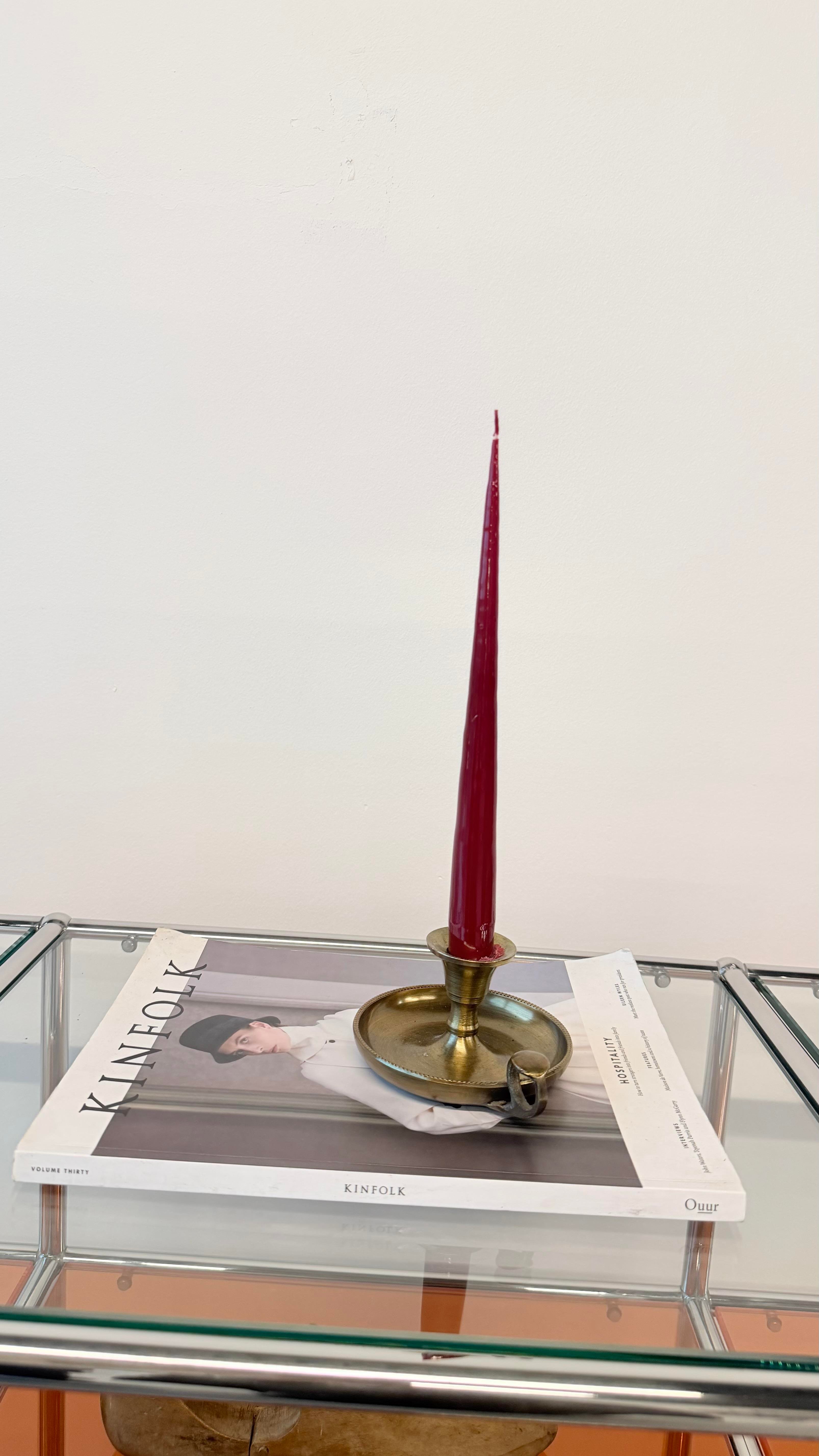 Pure İkili Bordo İnce Parlak Şamdan Mum