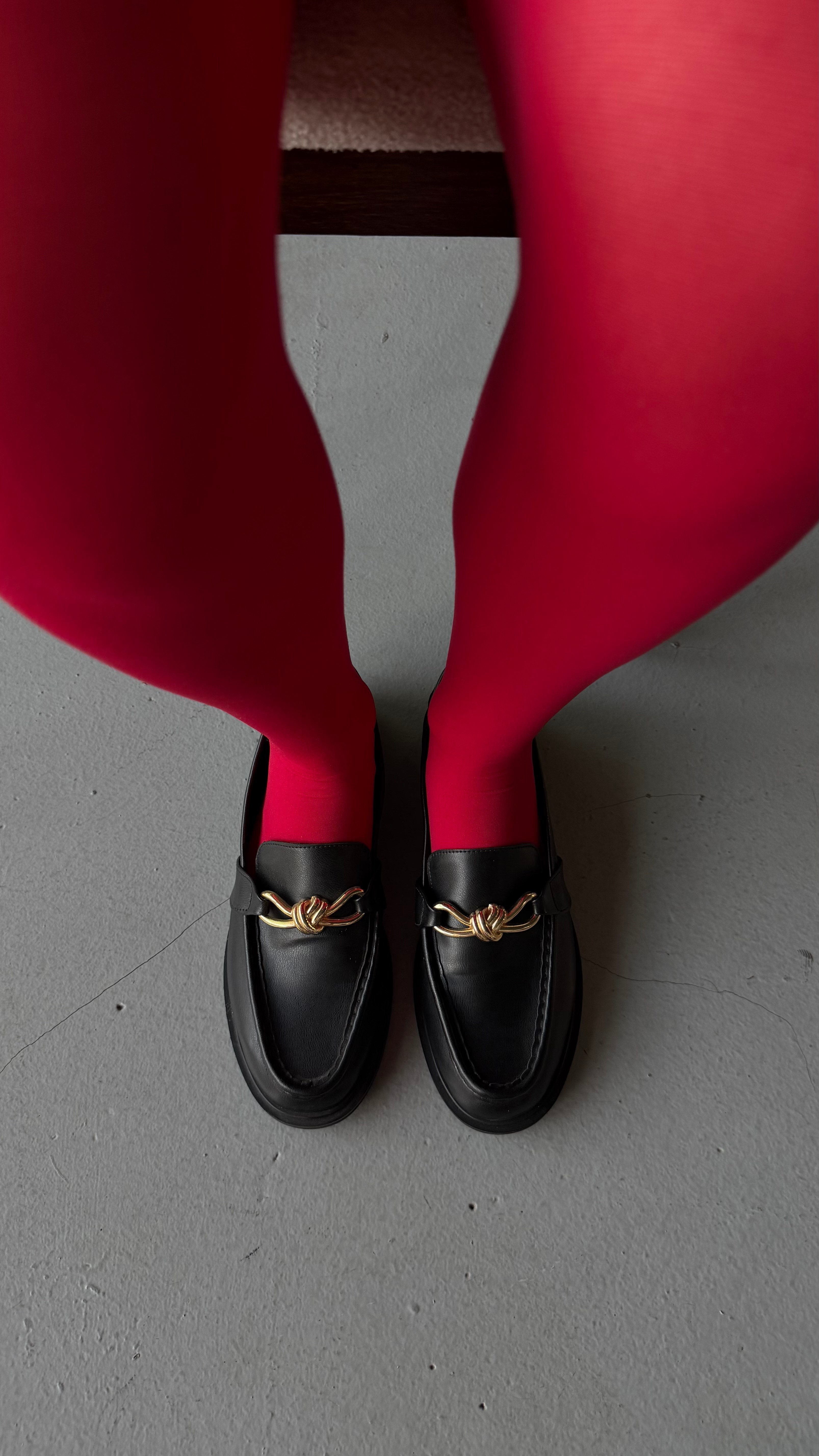 ROSSO Siyah Cilt Deri Gold Tokalı Oxford Ayakkabı
