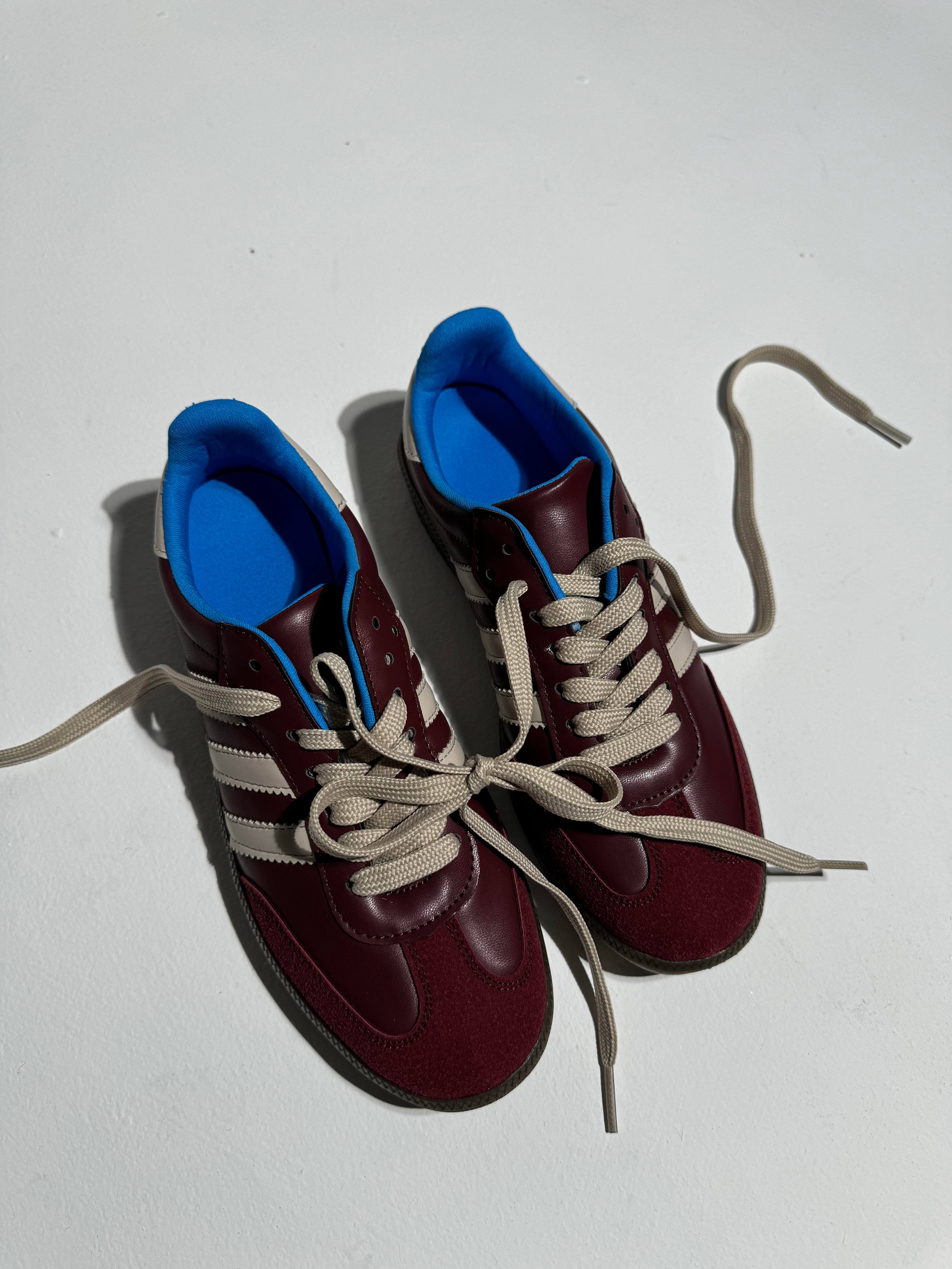 Sacha Bordo Bej 3Bantlı Sneaker