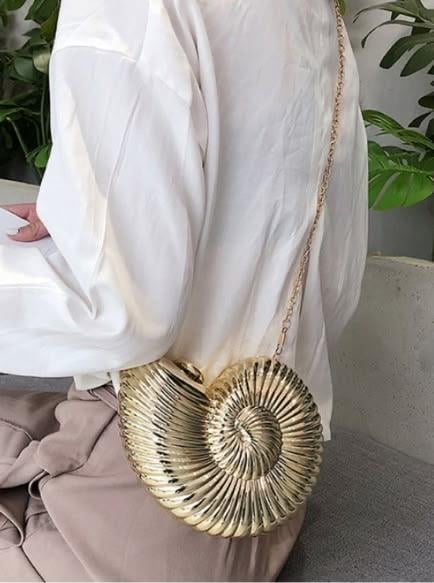 Salyangoz Model Gold Kutu Çanta