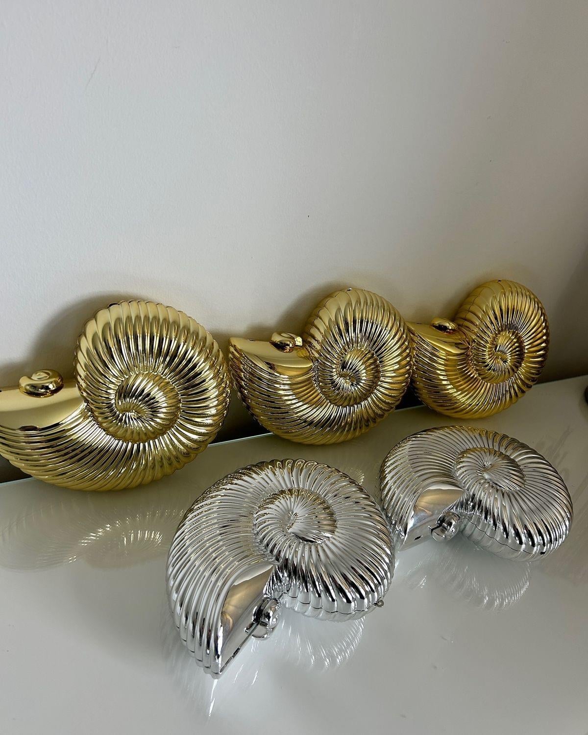 Salyangoz Model Gümüş Kutu Çanta