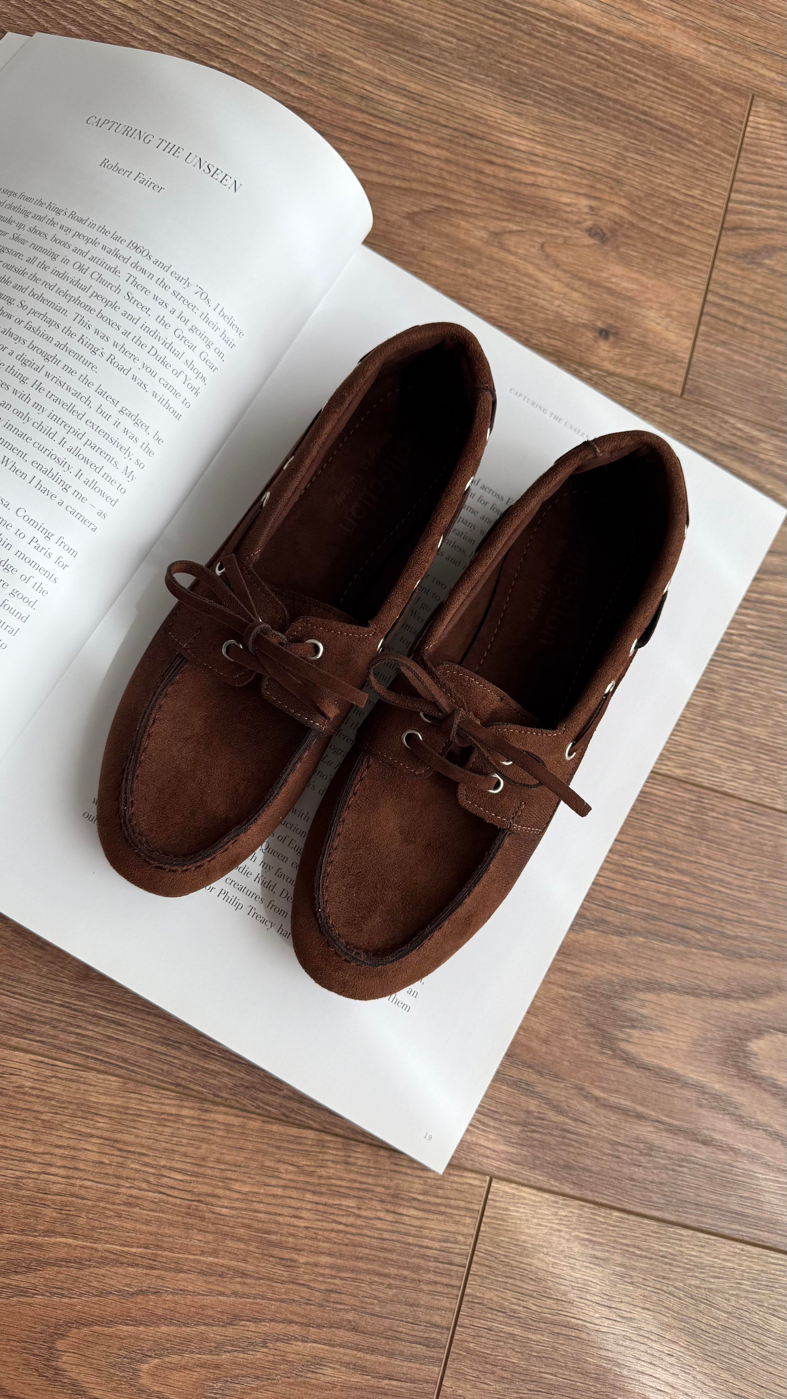 Süet Loafer Bağcıklı Acıkahve Ayakkabı