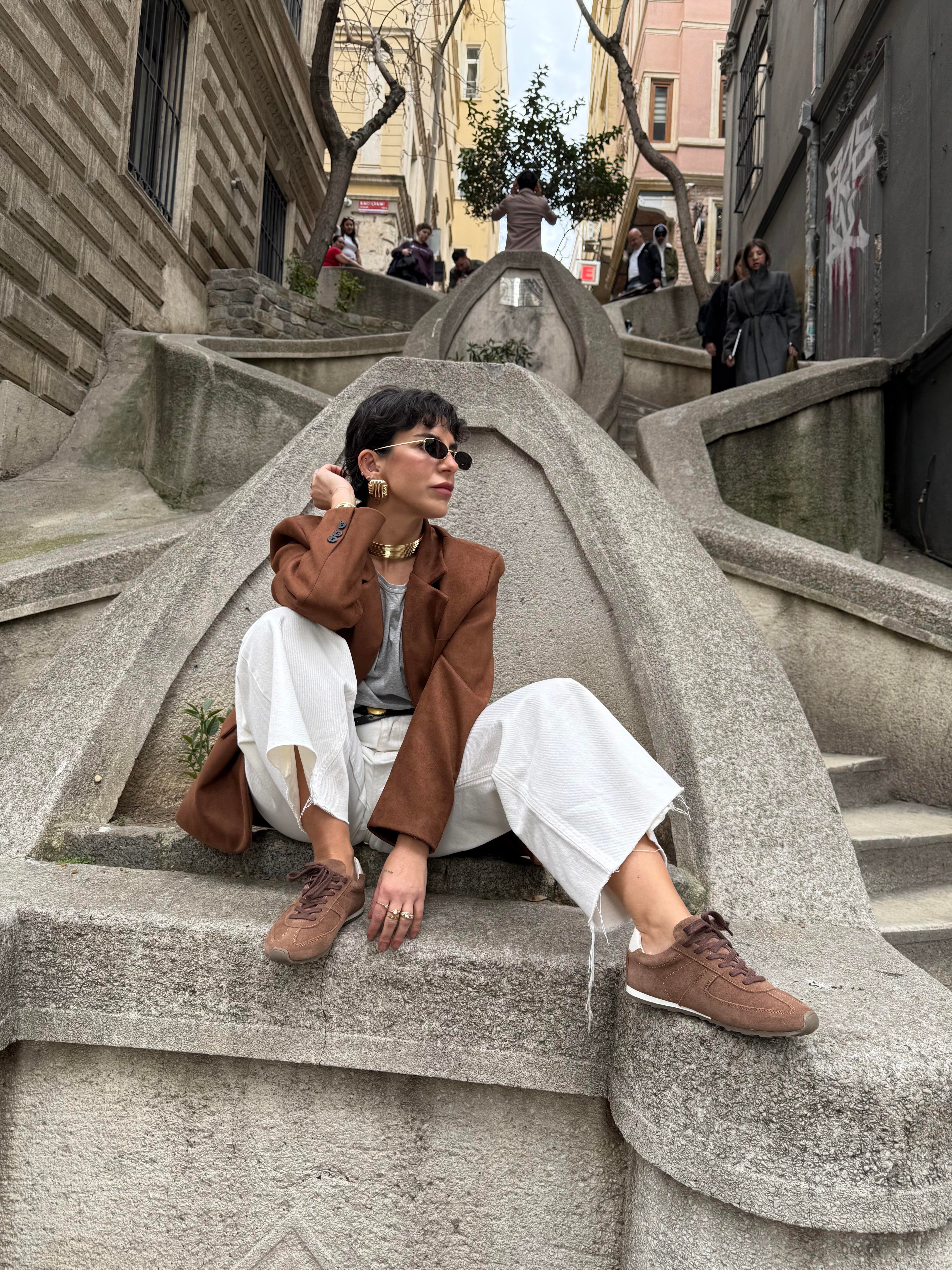 Taba Süet Hakiki Deri Spoe Ayakkabı