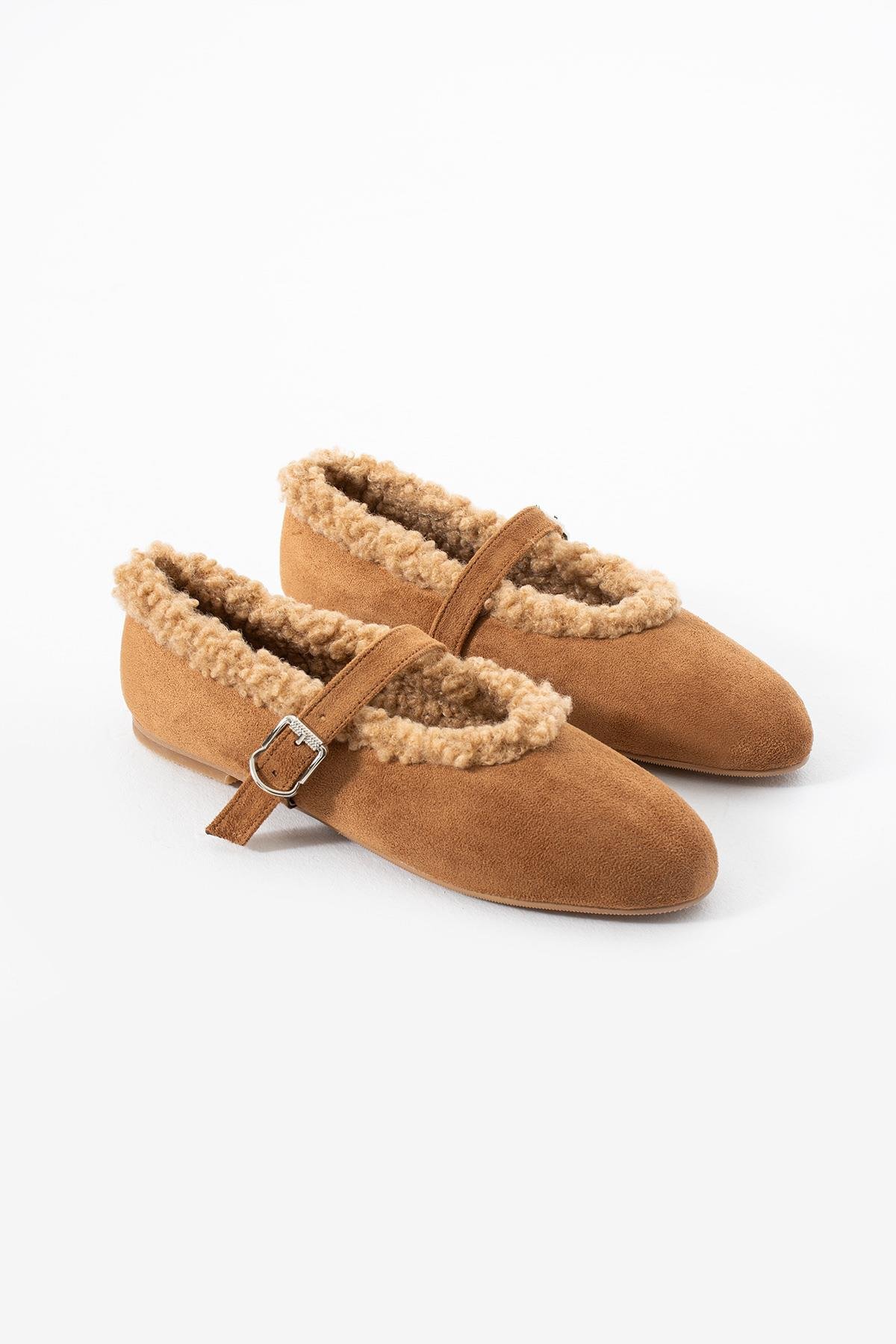 Taba Süet İçi Kürklü Basic Babet