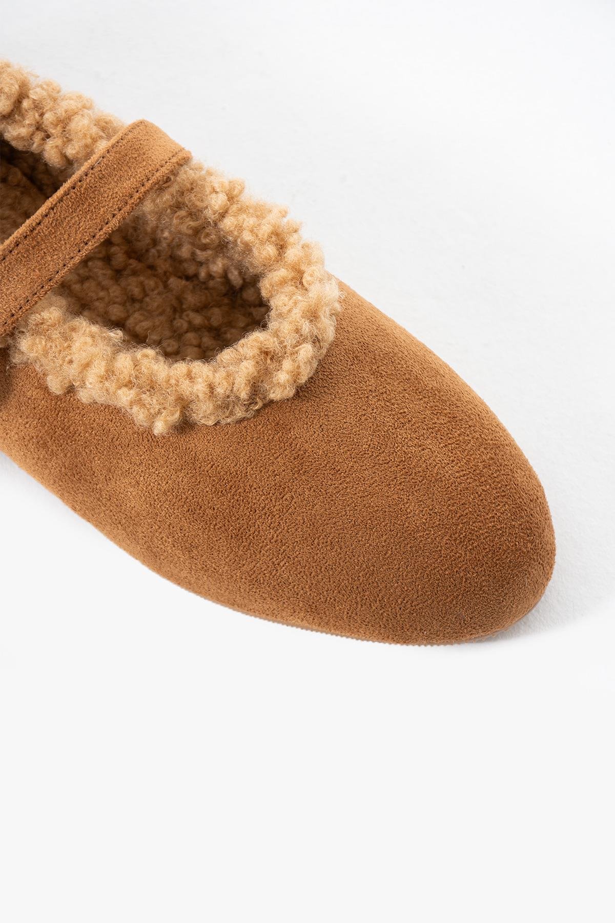 Taba Süet İçi Kürklü Basic Babet